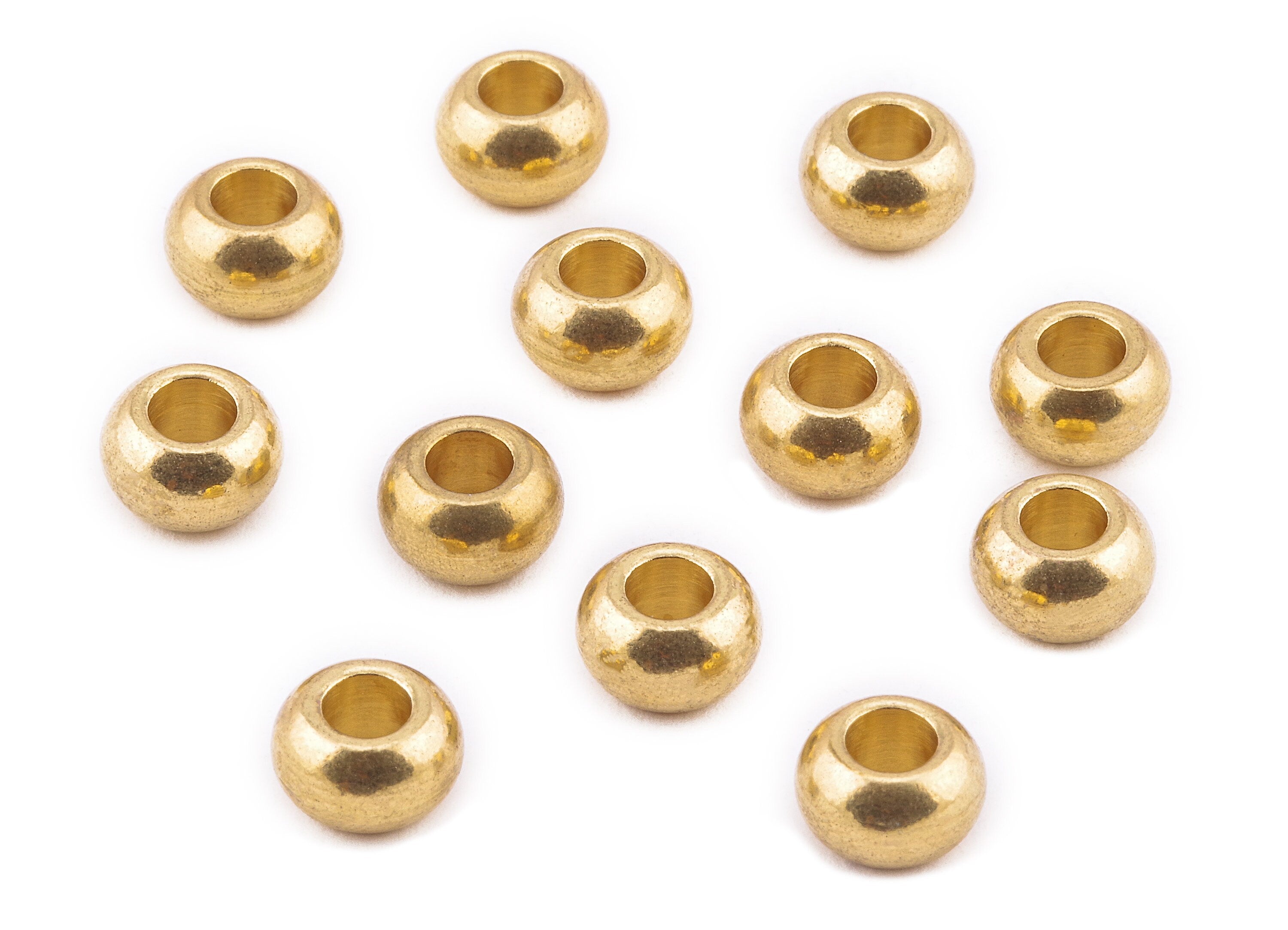 Brass Round Beads - Raw Brass Circle Beads - Earring Findings - Jewelry Supplies - 7.86x4.85x2.24mm - PP2267 - DOMEDBAZAAR