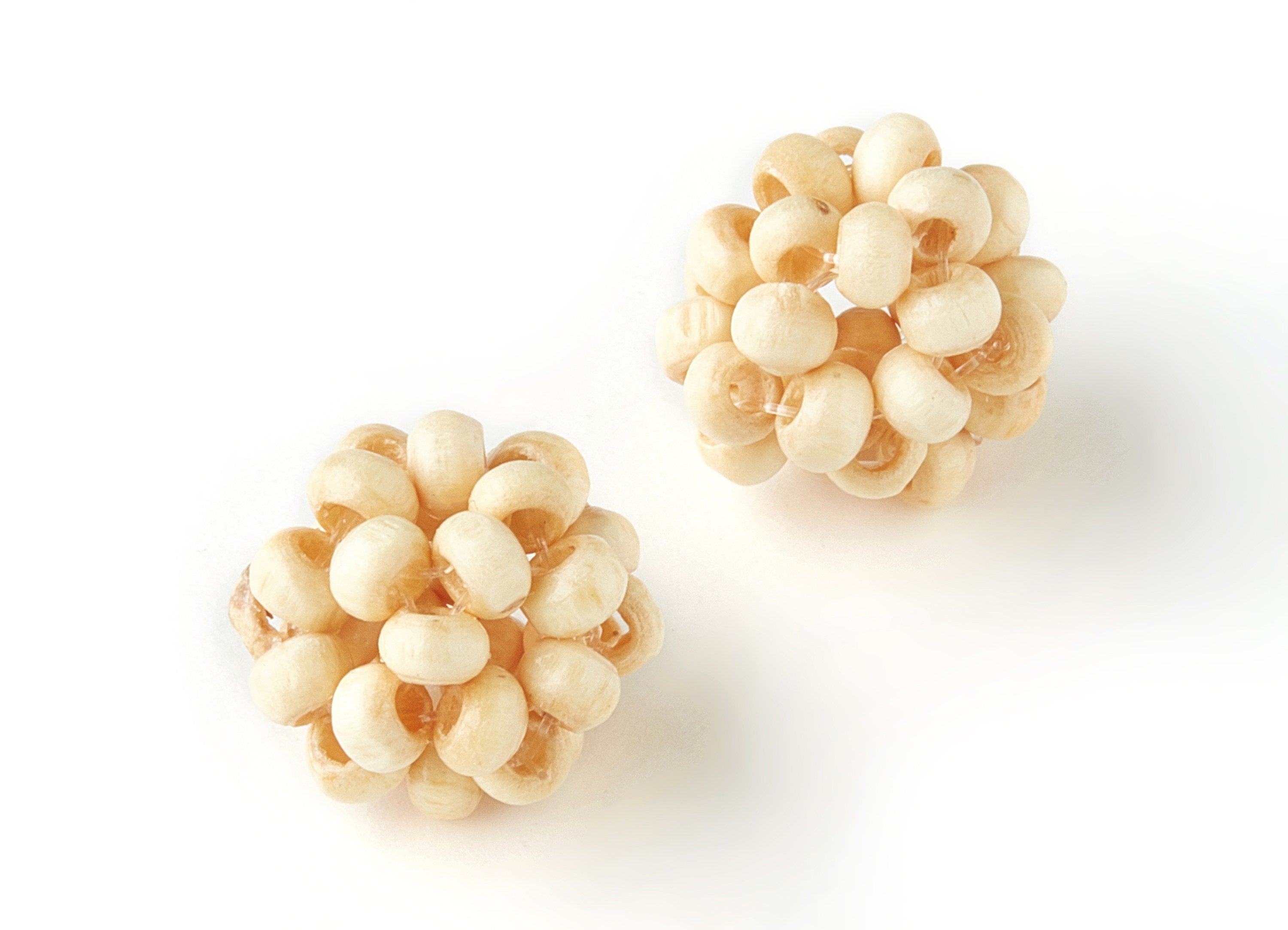 Mini Wood Beaded Pendant - Wooden Beads Ball Shaped Charms - Jewelry Supplies - Wooden Beads - 15.59x15.59mm - BB1056A - DOMEDBAZAAR
