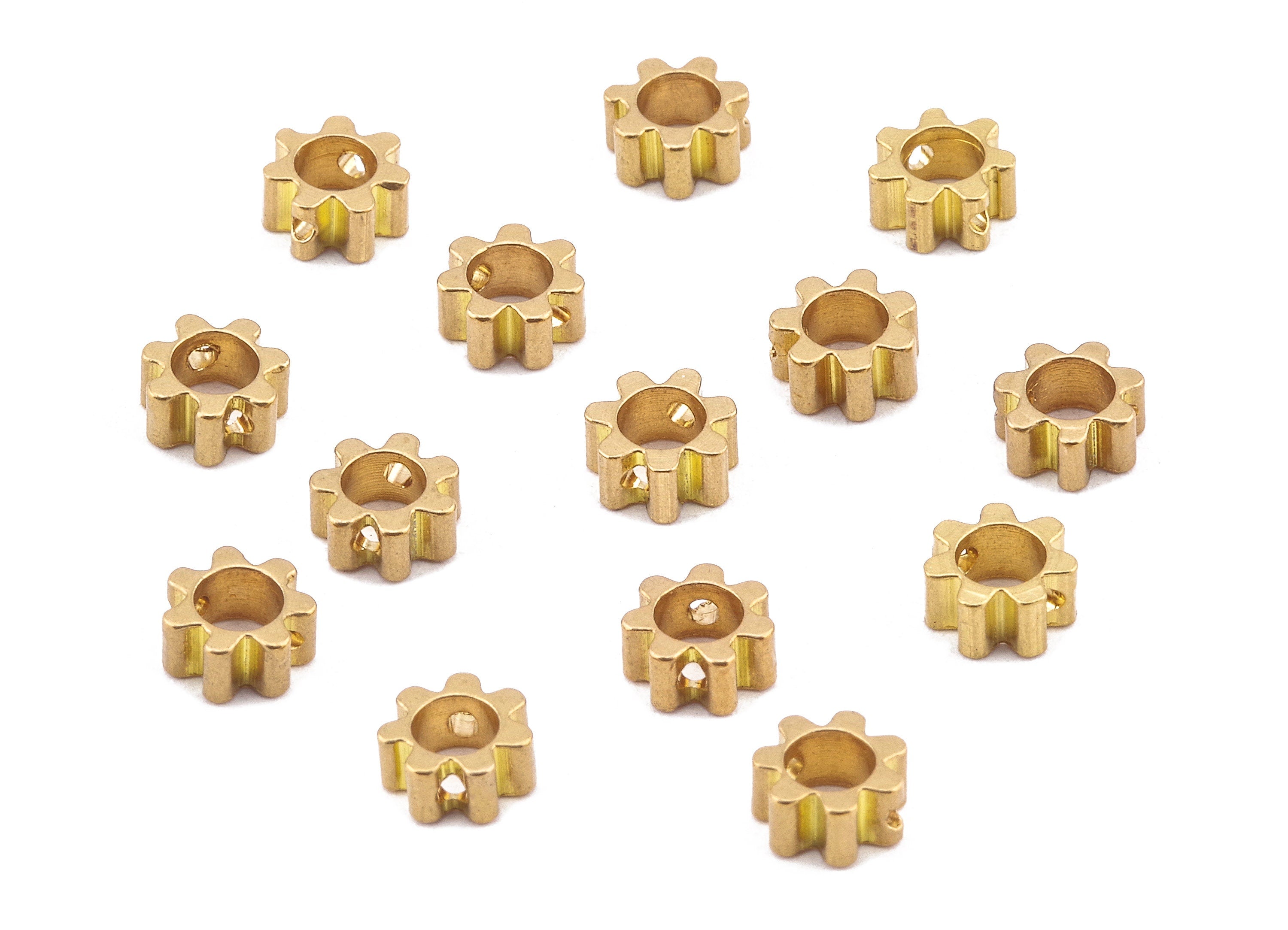 Brass Gear Spacer Beads - Raw Brass Gear Spacer Beads - Necklace Beads - Earring Findings - Jewelry Supplies - 5.8x5.8x1.41mm - PP2273 - DOMEDBAZAAR