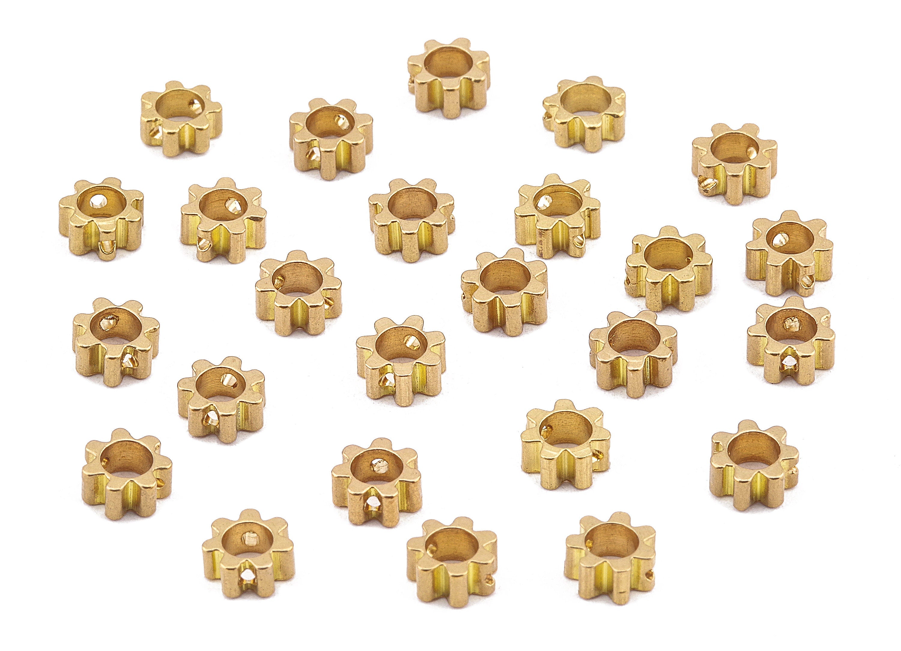 Brass Gear Spacer Beads - Raw Brass Gear Spacer Beads - Necklace Beads - Earring Findings - Jewelry Supplies - 5.8x5.8x1.41mm - PP2273 - DOMEDBAZAAR