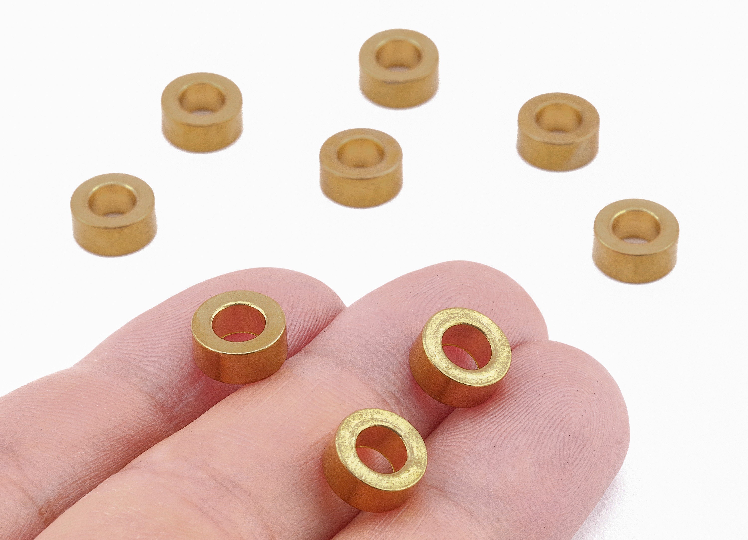 Brass Industrial Tube - Raw Brass Industrial Tube - Brass Industrial Findings - Spacer Beads - Jewelry Supplies - 8.98x4.05x2.05mm - PP2251 - DOMEDBAZAAR