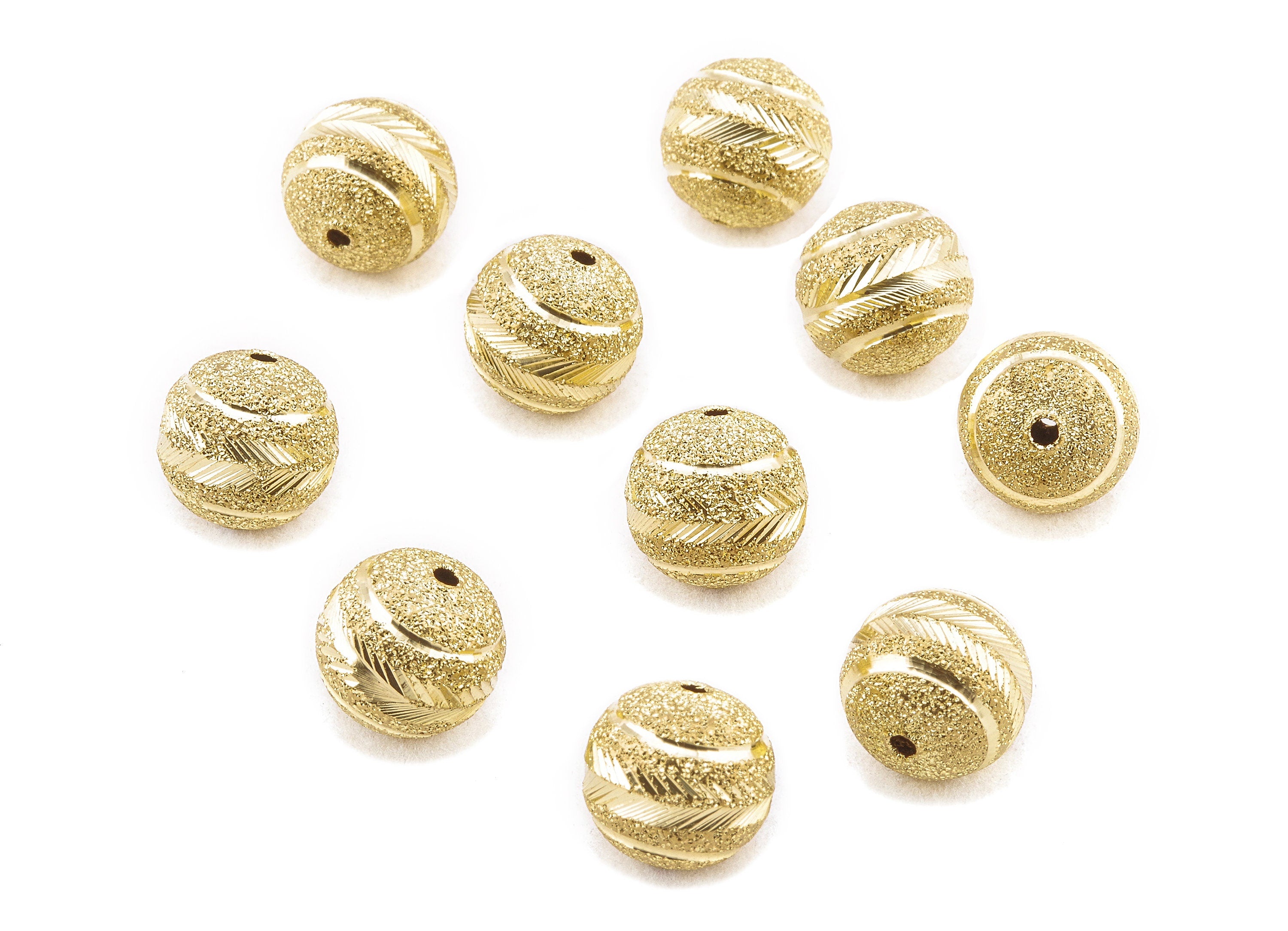 Brass Spacer Ball Beads - Raw Brass Spacer Ball Beads - Necklace Beads - Earring Findings - Jewelry Supplies - 11.98x11.85mm - PP2313 - DOMEDBAZAAR
