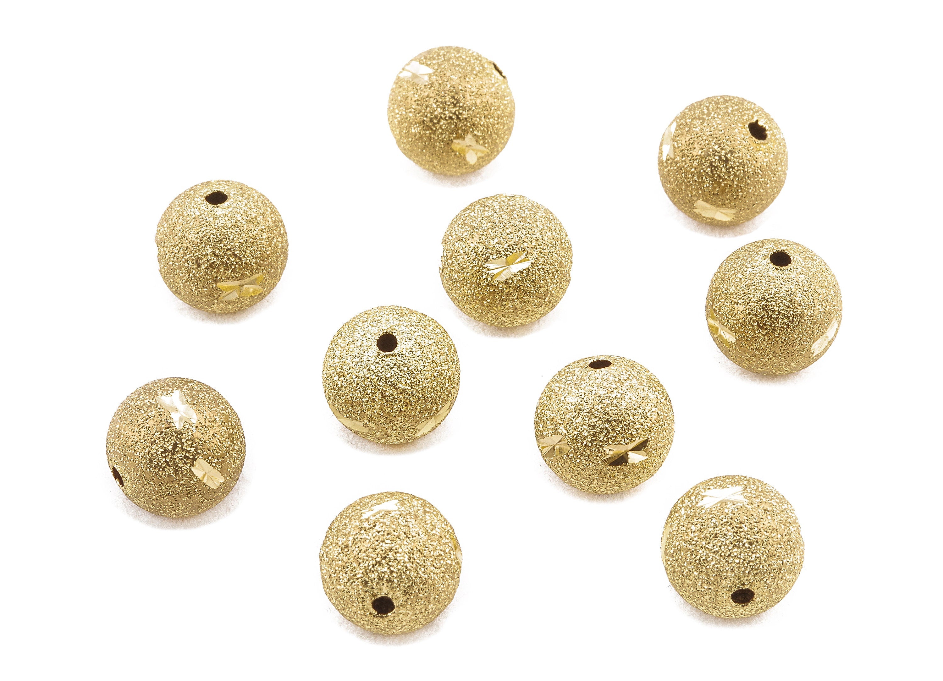 Brass Spacer Ball Beads - Raw Brass Spacer Ball Beads - Necklace Beads - Earring Findings - Jewelry Supplies - 12.17x12.03mm - PP2319 - DOMEDBAZAAR
