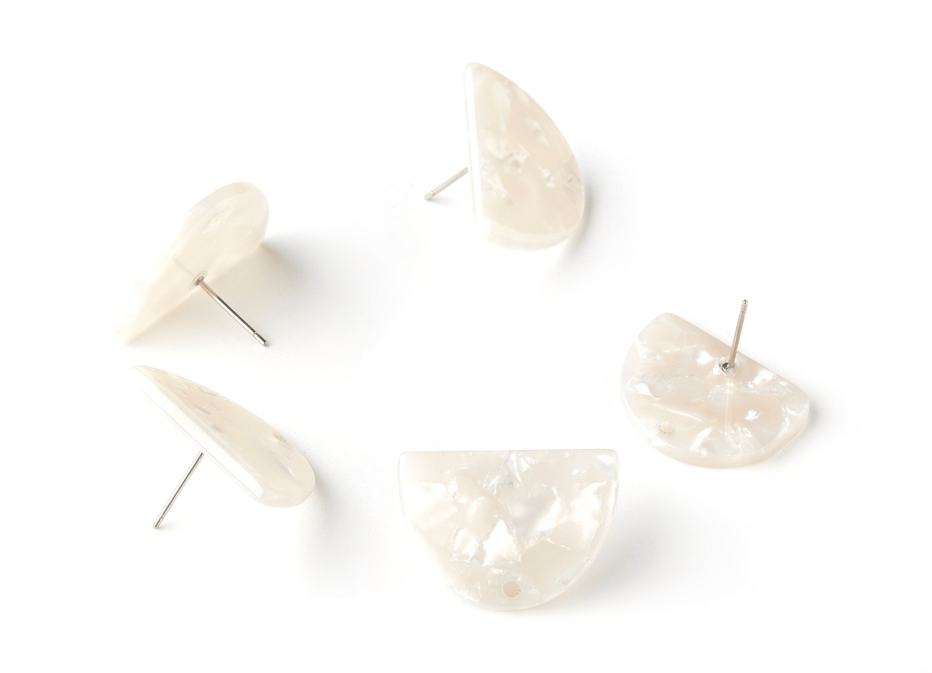 Acetate Acrylic D Earring Stud - D Earring Post - Jewelry Supplies - Color Code: A12 - 25x18x2.48mm - AC1586-A12 - DOMEDBAZAAR