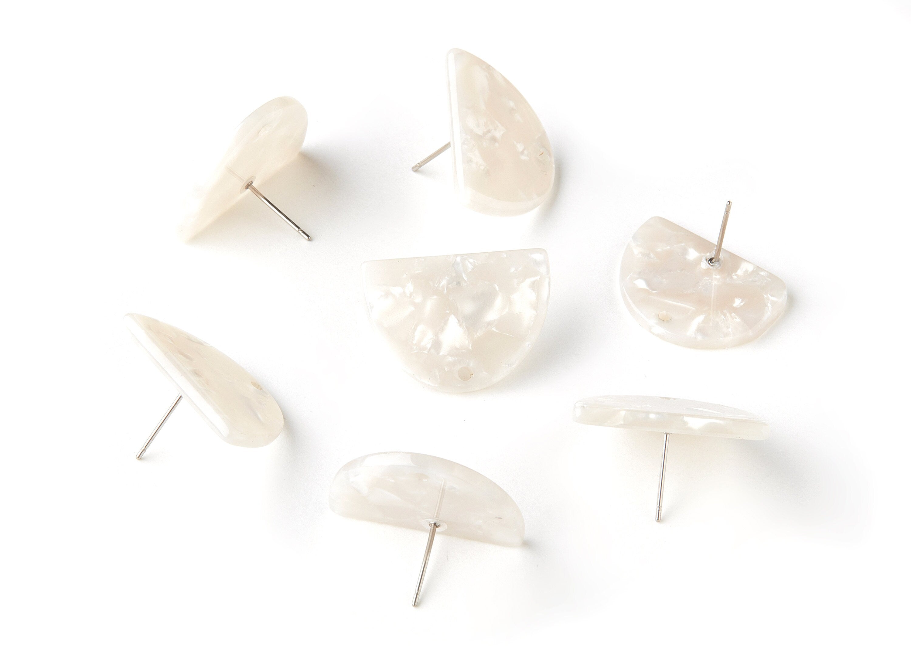 Acetate Acrylic D Earring Stud - D Earring Post - Jewelry Supplies - Color Code: A12 - 25x18x2.48mm - AC1586-A12 - DOMEDBAZAAR