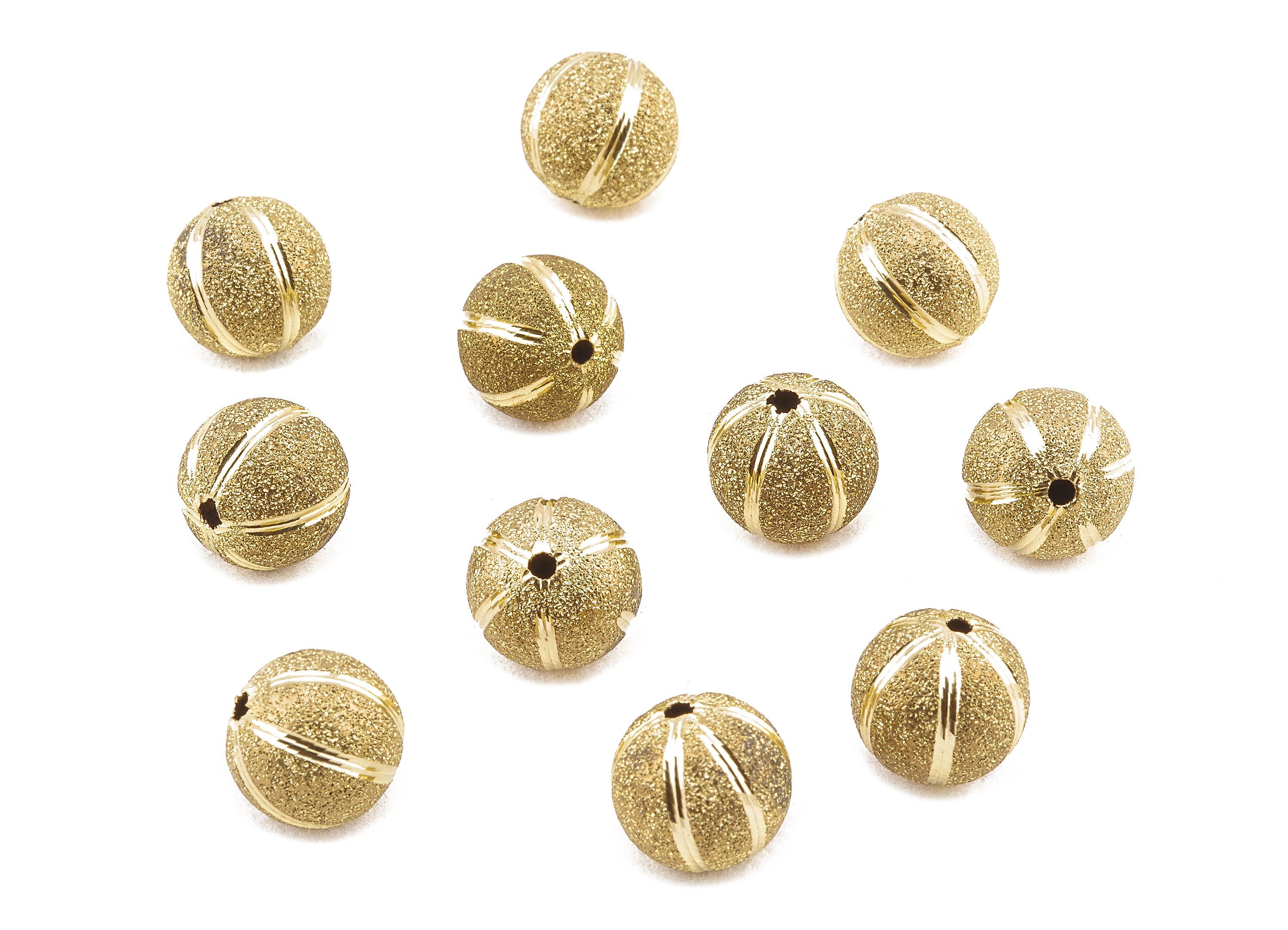 Brass Spacer Ball Beads - Raw Brass Spacer Ball Beads - Necklace Beads - Earring Findings - Jewelry Supplies - 12x11.92mm - PP2325 - DOMEDBAZAAR