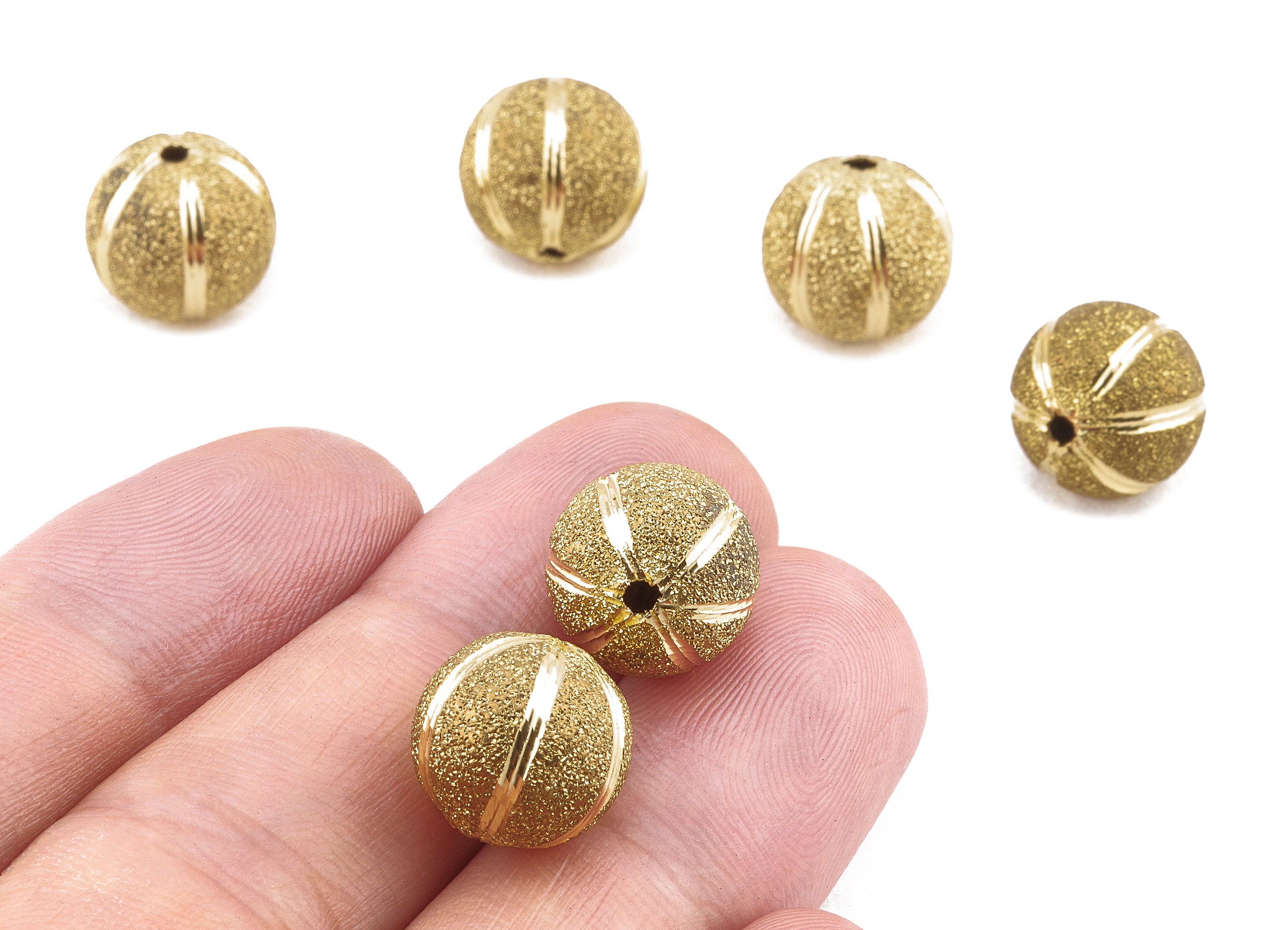 Brass Spacer Ball Beads - Raw Brass Spacer Ball Beads - Necklace Beads - Earring Findings - Jewelry Supplies - 12x11.92mm - PP2325 - DOMEDBAZAAR