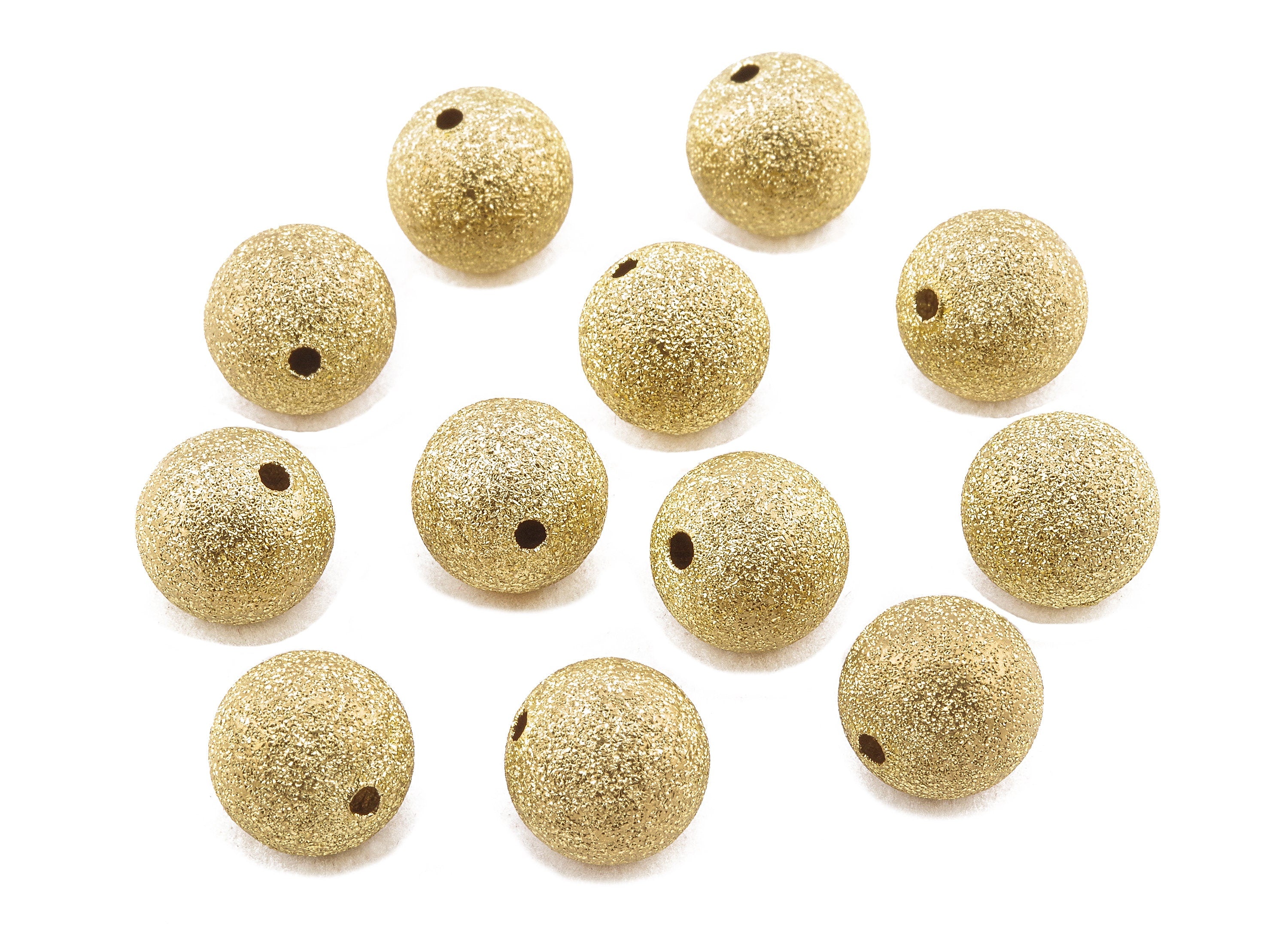 Brass Spacer Ball Beads - Raw Brass Spacer Ball Beads - Necklace Beads - Earring Findings - Jewelry Supplies - 12.17x11.9mm - PP2332 - DOMEDBAZAAR