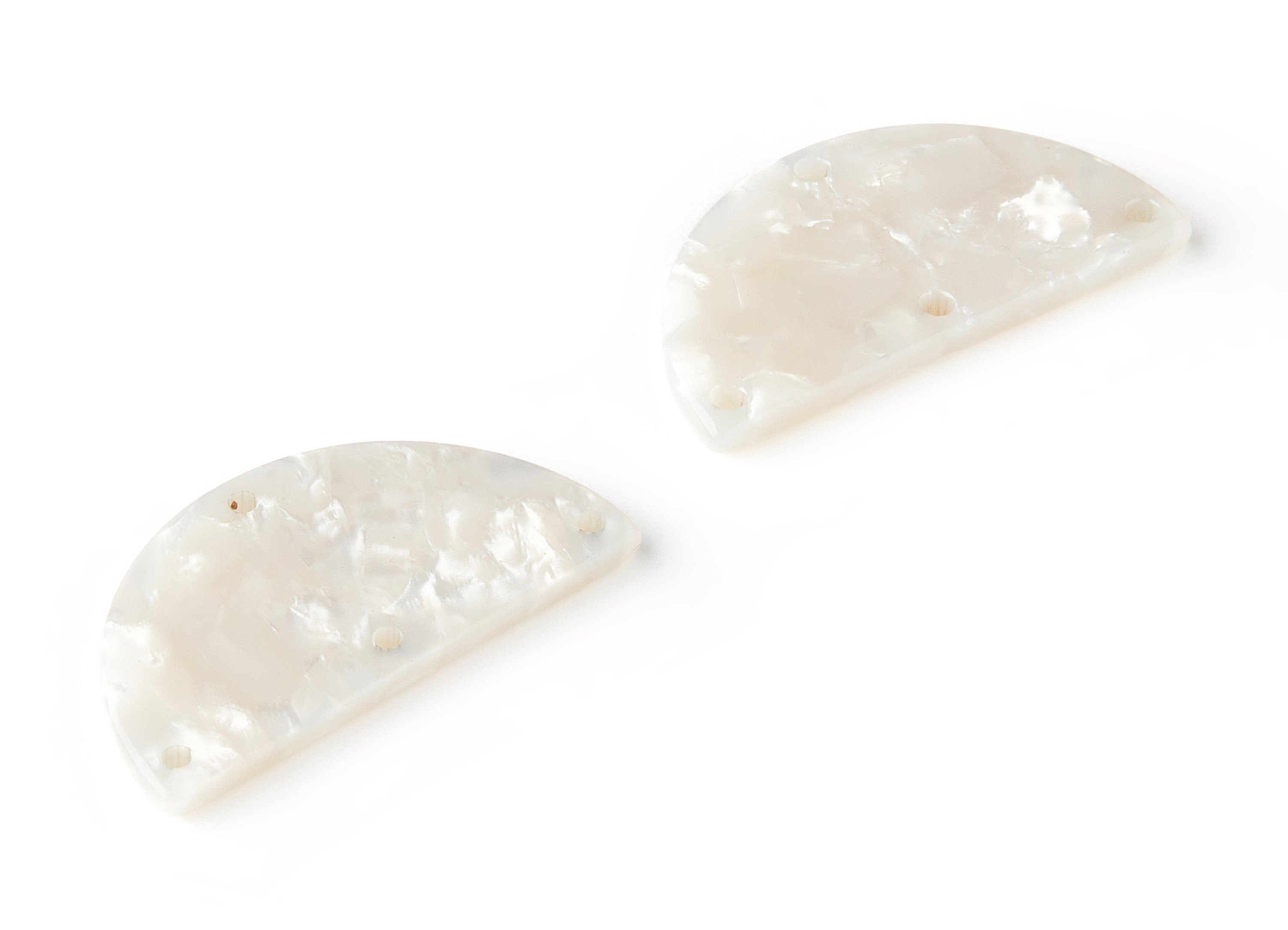 Acetate Earring Charm - Tortoise Shell Earrings With 4 Holes - Semicircle Shaped Pendant - Color Code: A12 - 34.46x17.86x2.51mm - AC1594-A12 - DOMEDBAZAAR