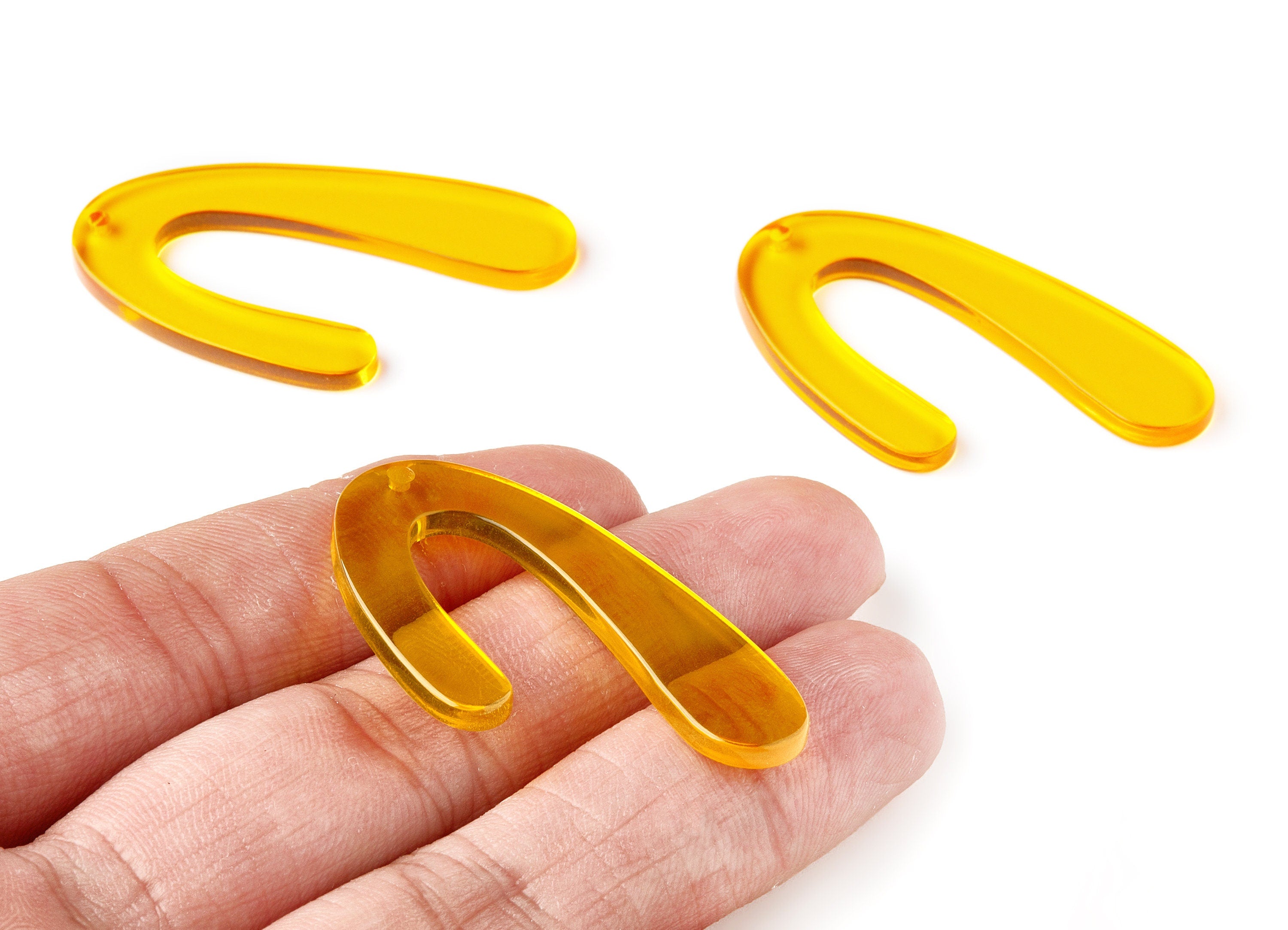 Acrylic U Charms - U Earrings and Pendant - Earring Findings - Necklace Pendant - Color Code: A71 - 44.48x27.05x2.86mm - AC1083-A71 - DOMEDBAZAAR