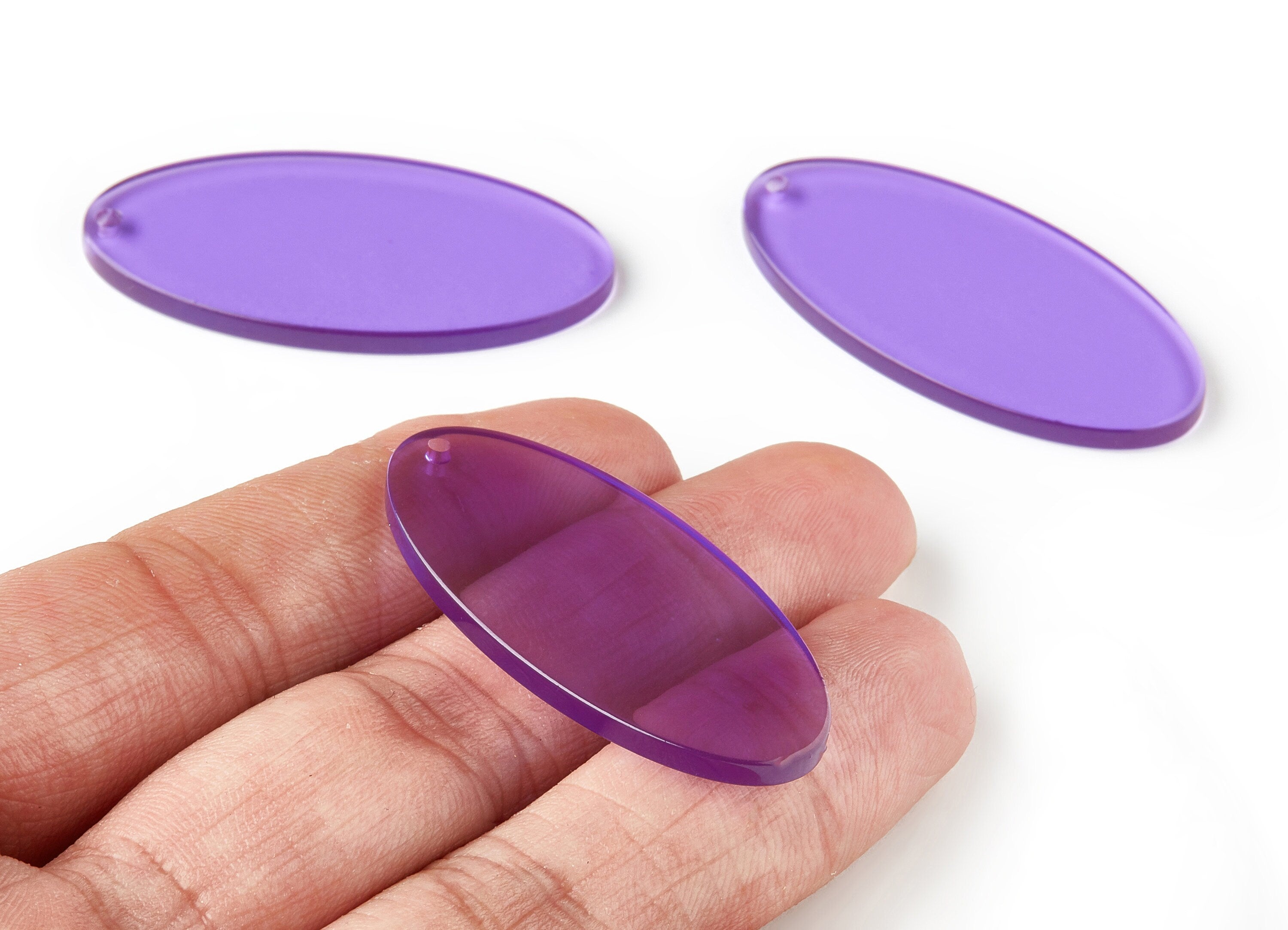 Acrylic Oval Earring Charms - Oval Shaped Pendant - Earring Findings - Jewelry Supplies - Color Code: A72 - 44.18x22.24x2.98mm - AC1623-A72 - DOMEDBAZAAR