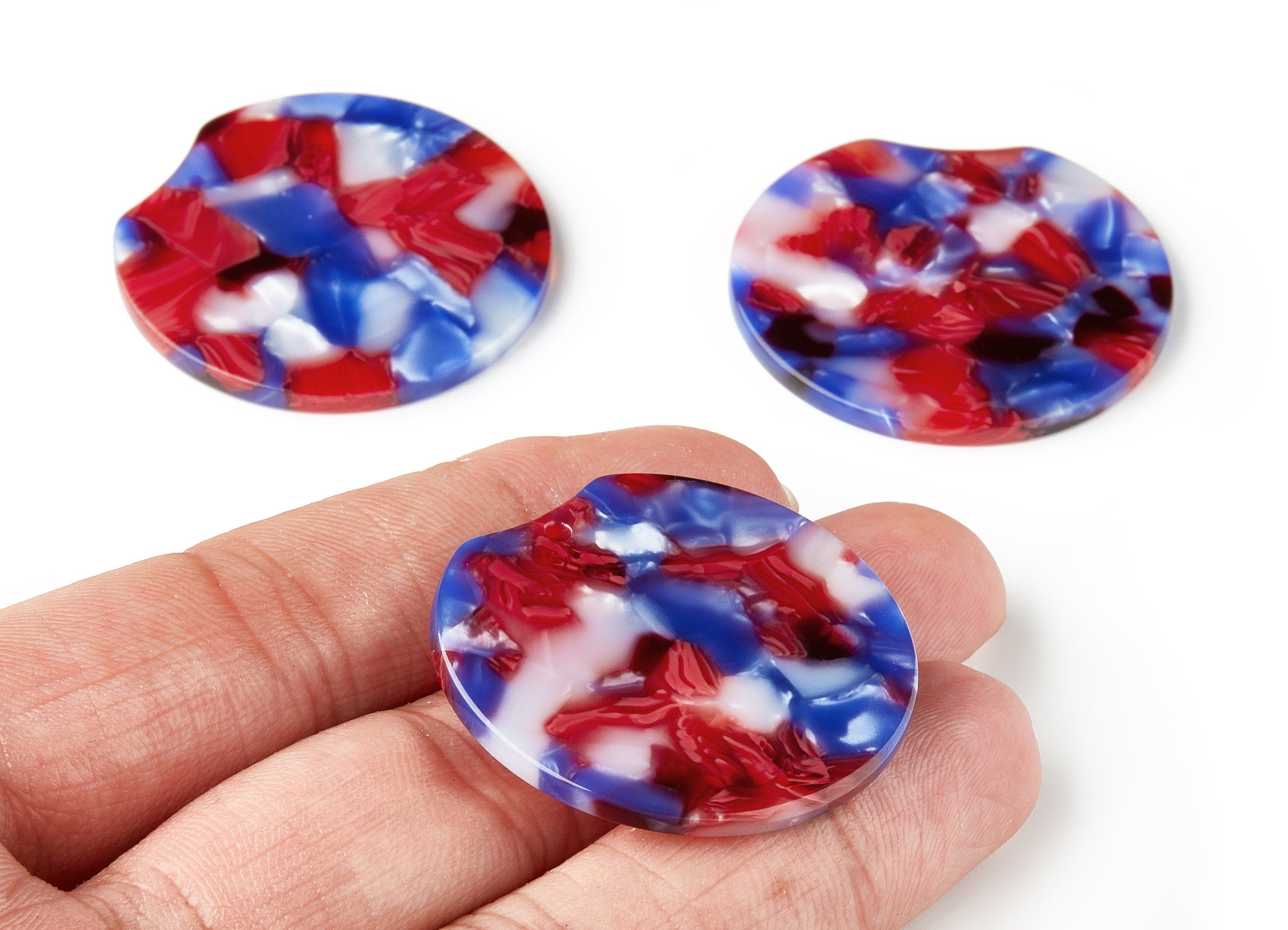 Acetate Round Charms - Round Earring and Pendant - Earring Findings - Jewelry Supplys - Color Code: A301 - 36.76x34.55x2.62mm - AC1604-A301 - DOMEDBAZAAR