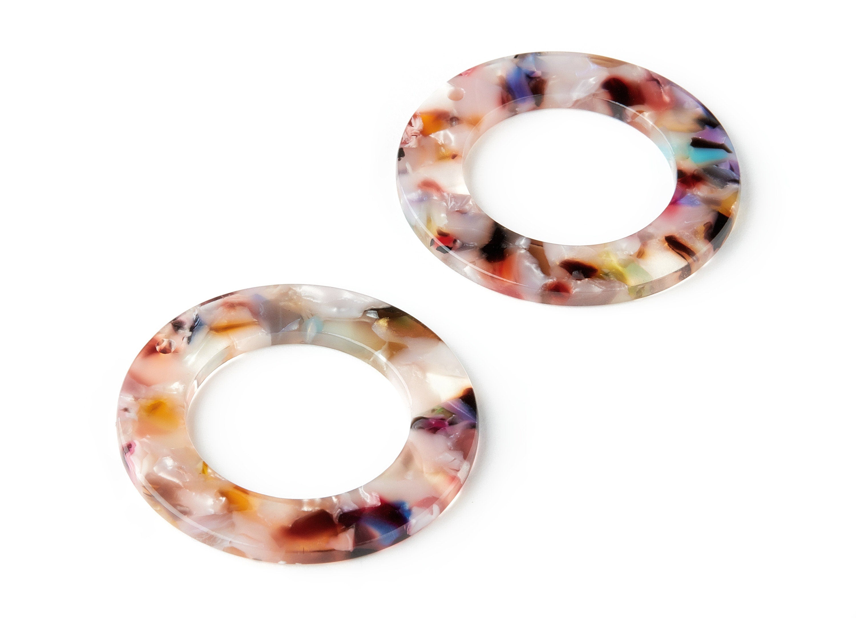 Acetate Circle Charms - Circle Earrings and Pendant - Earring Findings - Jewelry Supplies - Color Code: A59 - 39.8x39.8x2.55mm - AC1070-A59 - DOMEDBAZAAR