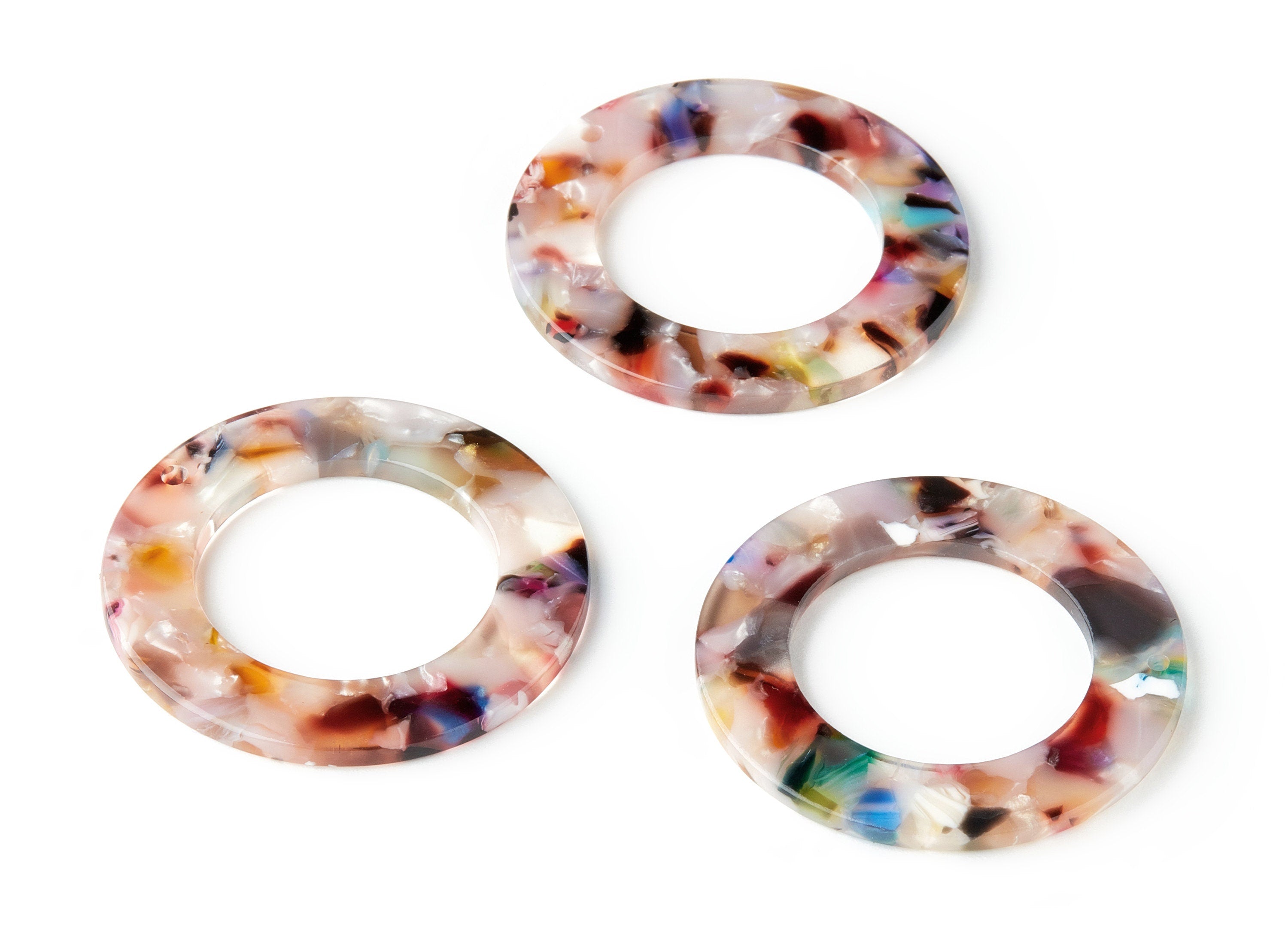 Acetate Circle Charms - Circle Earrings and Pendant - Earring Findings - Jewelry Supplies - Color Code: A59 - 39.8x39.8x2.55mm - AC1070-A59 - DOMEDBAZAAR