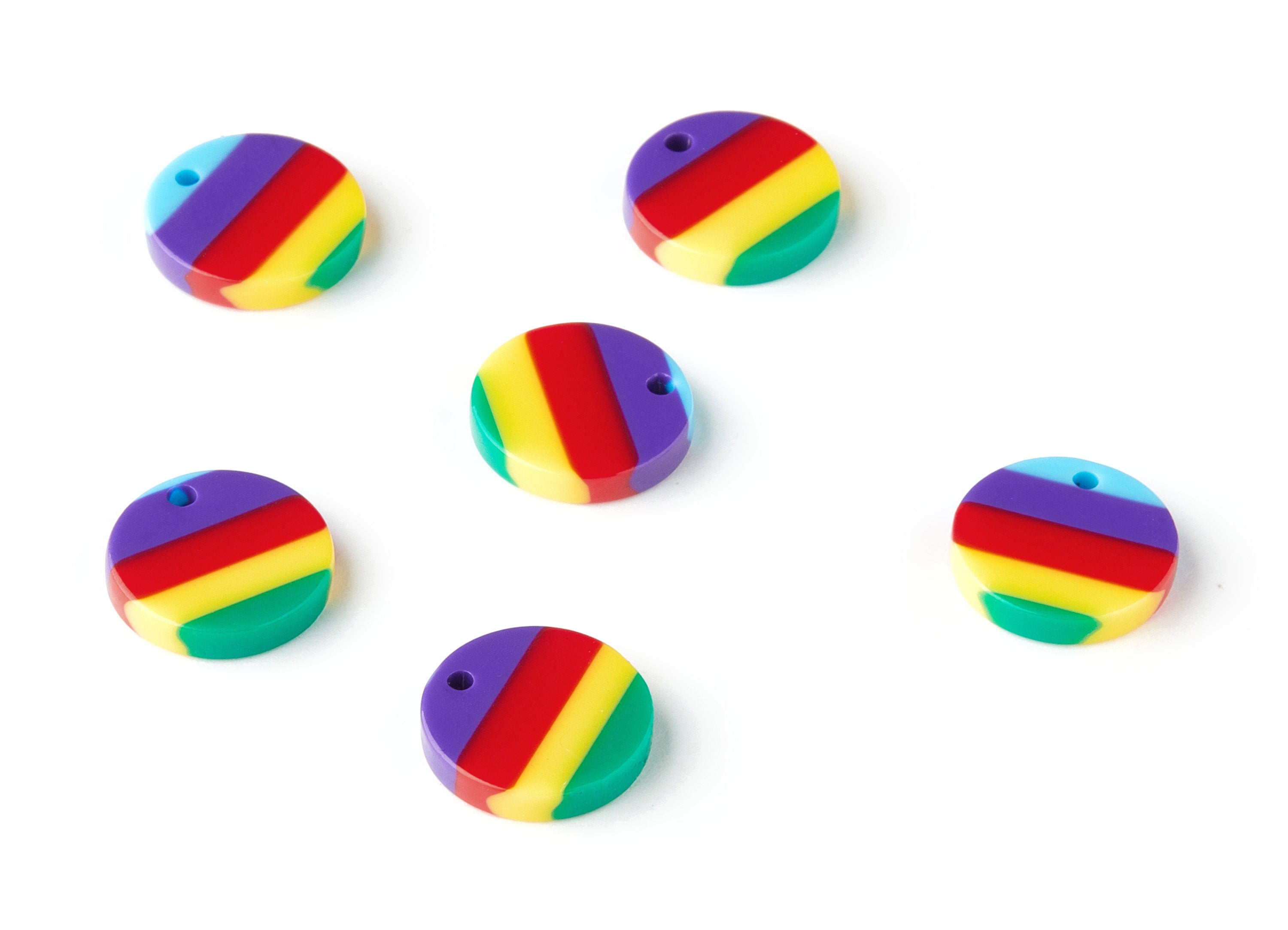 Acetate Round Earring Charms - Round Circle Shaped Pendant - Jewelry Supplies - Color Code: A115 - 10.8x10.8x2.72mm - AC1161-A115 - DOMEDBAZAAR