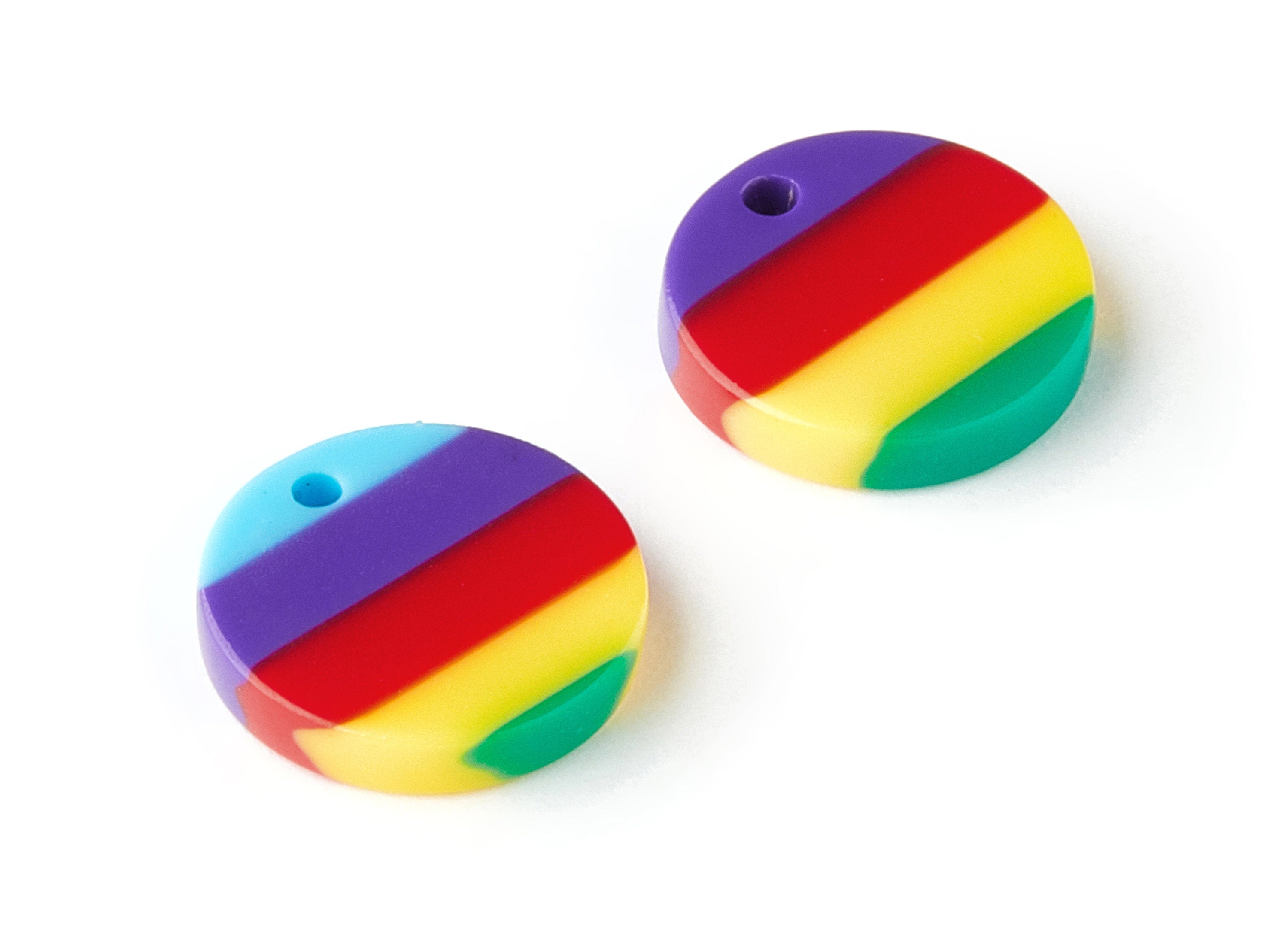 Acetate Round Earring Charms - Round Circle Shaped Pendant - Jewelry Supplies - Color Code: A115 - 10.8x10.8x2.72mm - AC1161-A115 - DOMEDBAZAAR