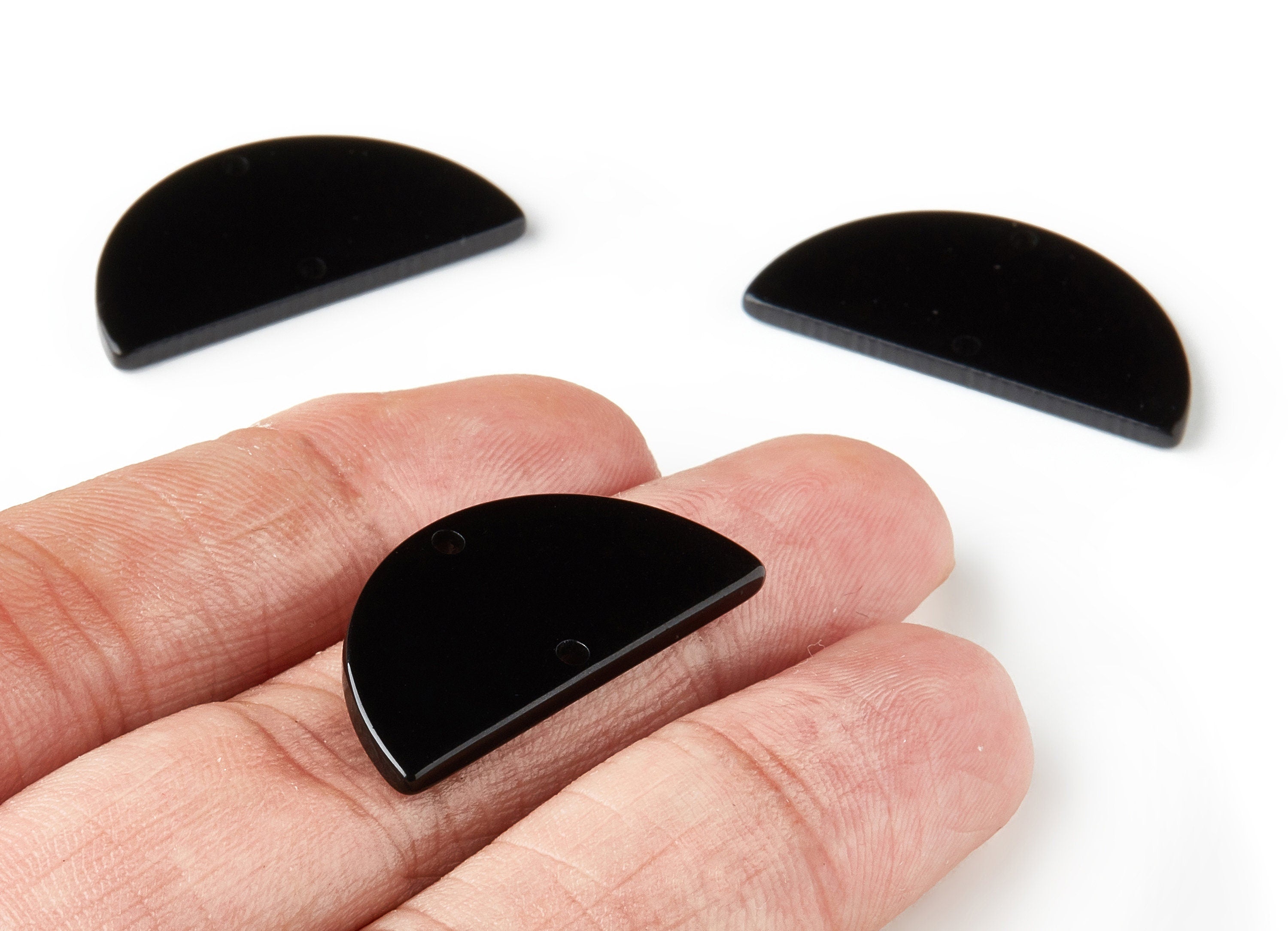 Acrylic Semicircle Connectors Charms - 2 Holes Semicircle Earrings - Earring Findings - Color Code:A66 - 15x30x2.6mm - AC1061-A66 - DOMEDBAZAAR