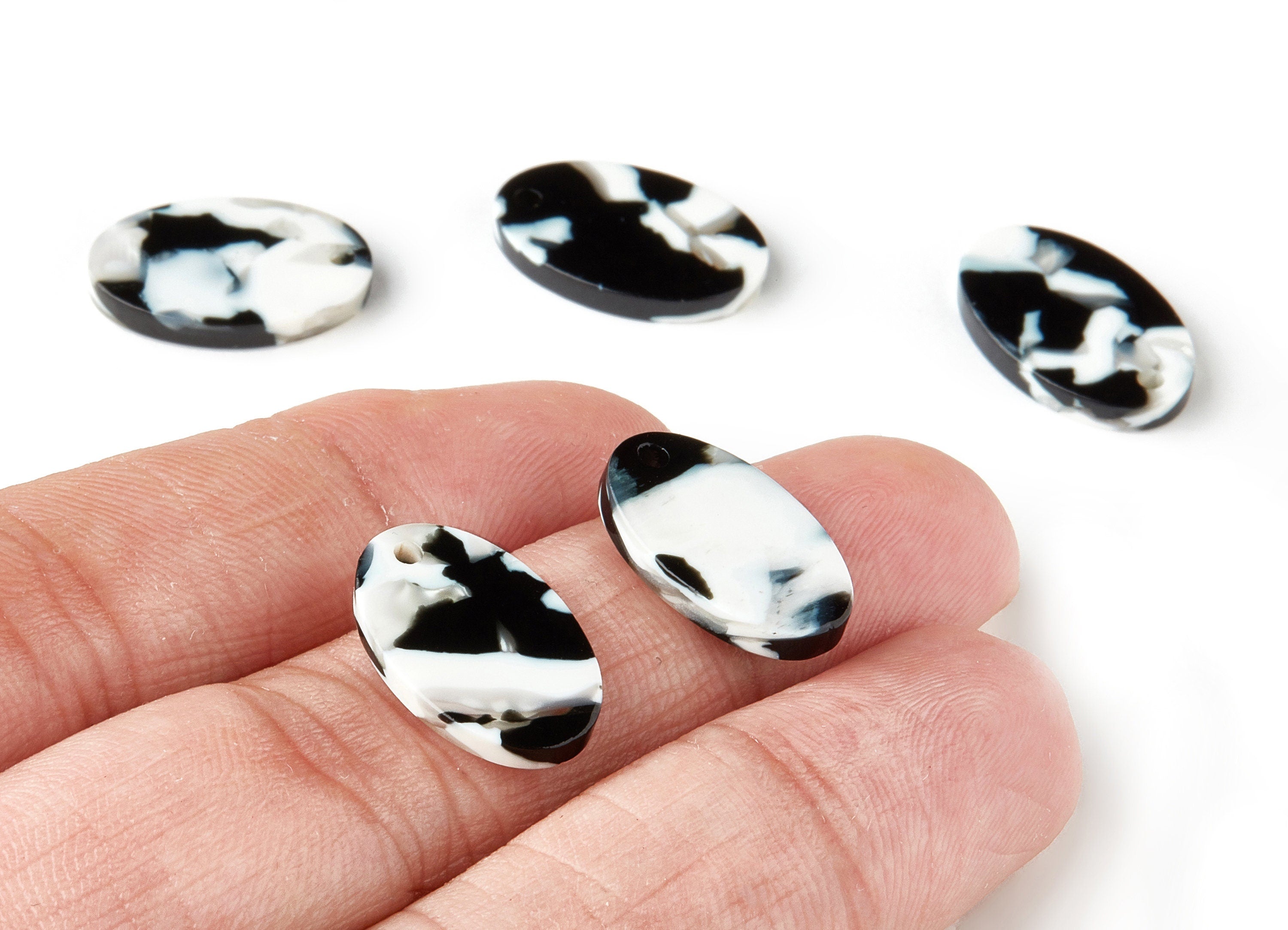 Acetate Oval Earring Charms - Acetate Oval Pendant - Earring Findings - Jewelry Supplies - Color Code: A17 - 18.3x12x2.6mm - AC1097-A17 - DOMEDBAZAAR