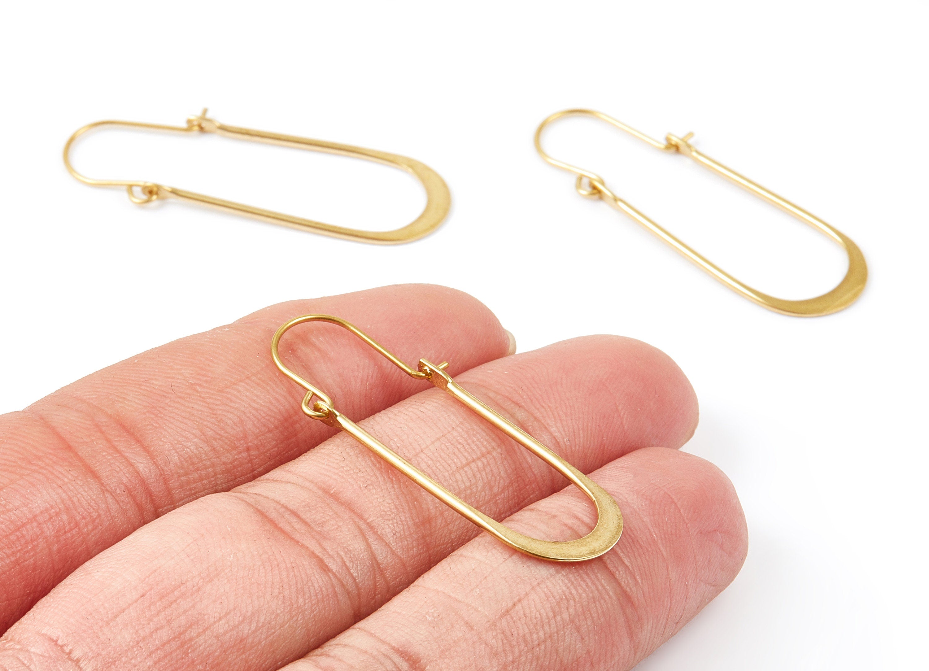 Brass Earring Wire - Raw Brass Earring - Earring Findings - Jewellery Supplies - 40x14.28x1.17mm - PP1495 - DOMEDBAZAAR