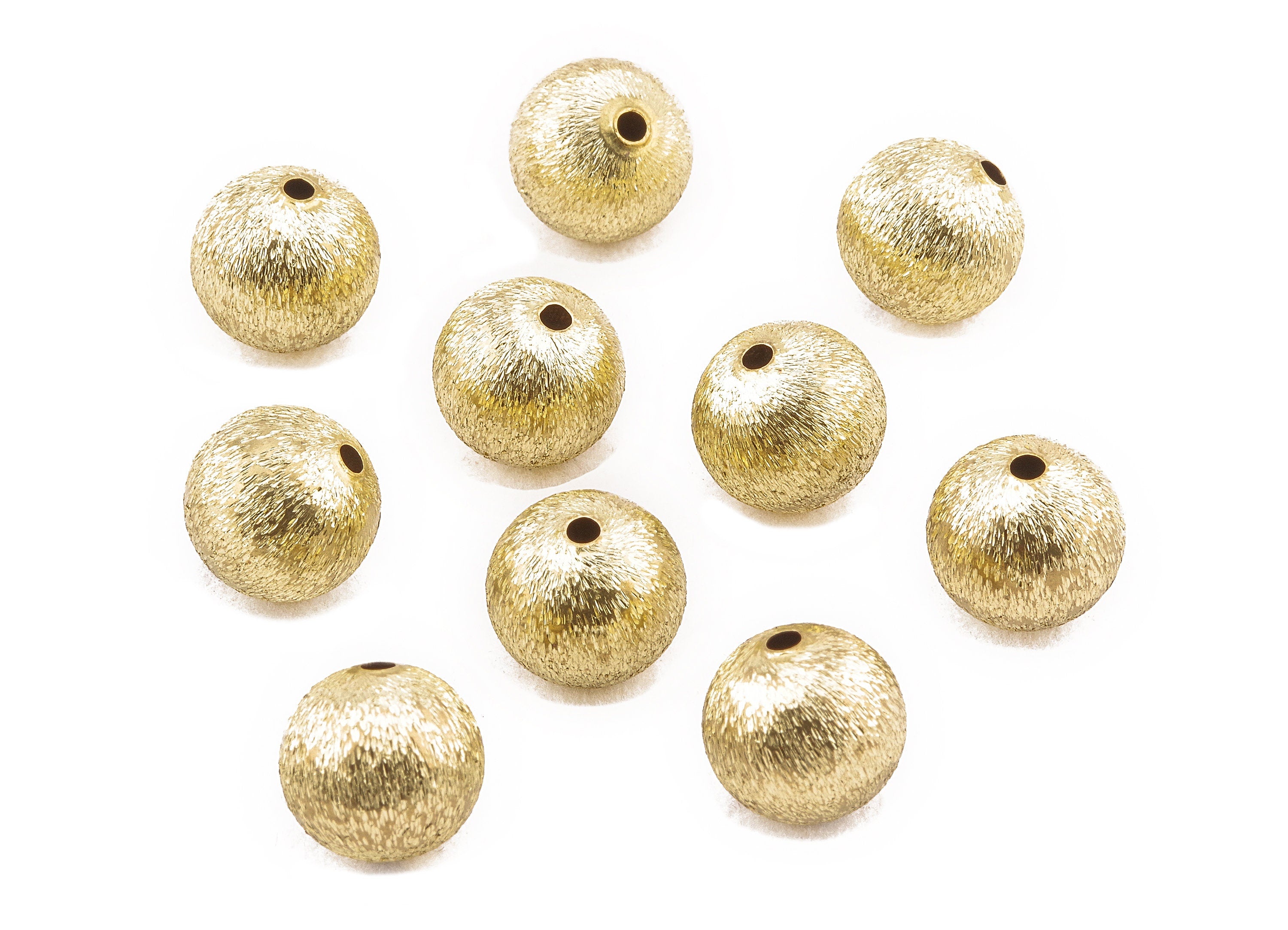 Brass Spacer Ball Beads - Raw Brass Spacer Ball Beads - Necklace Beads - Earring Findings - Jewelry Supplies - 12.24x11.75mm - PP2337 - DOMEDBAZAAR