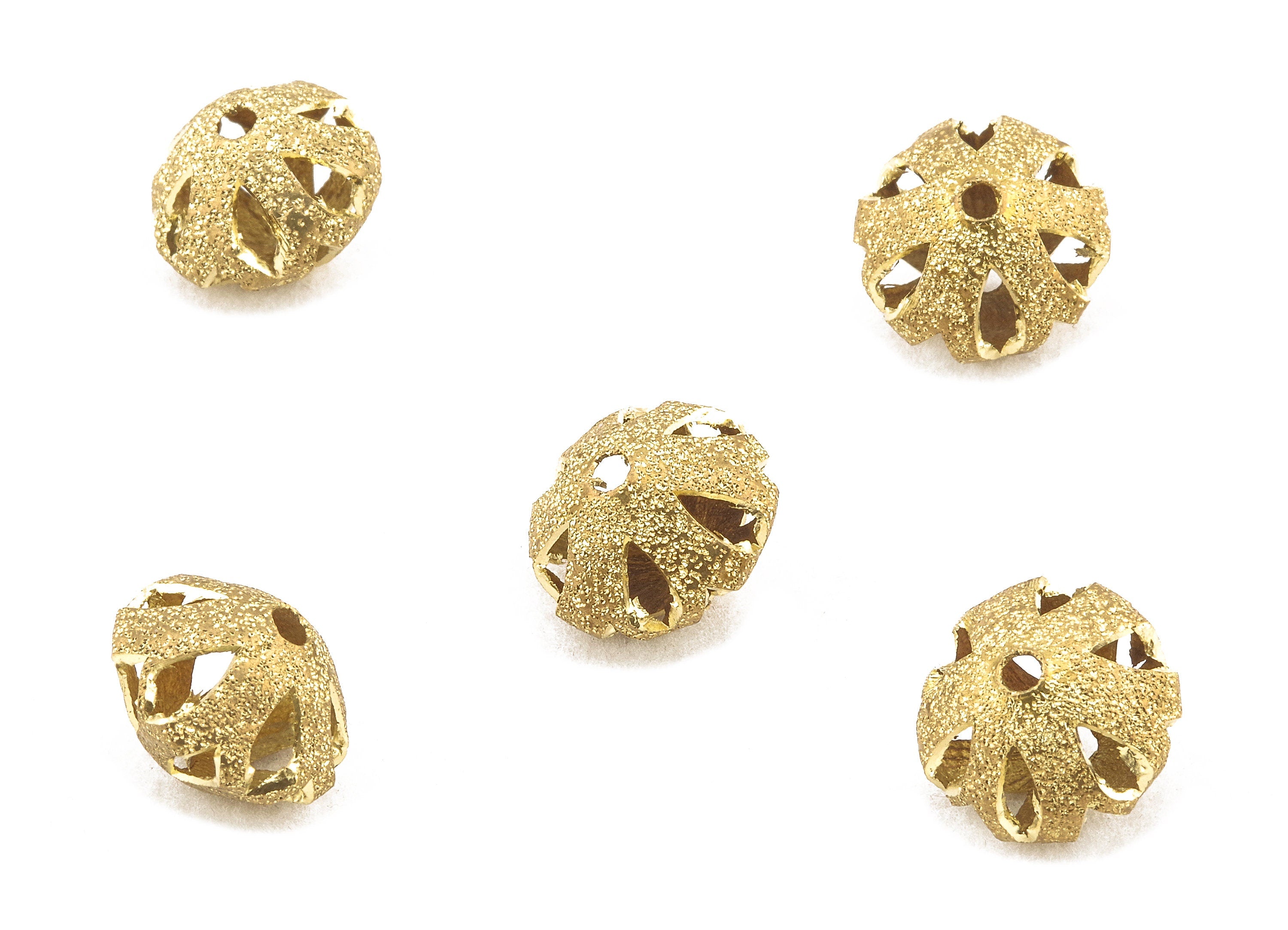 Brass Spacer Ball Beads - Raw Brass Spacer Ball Beads - Necklace Beads - Earring Findings - Jewelry Supplies - 13.94x10.86mm - PP2339 - DOMEDBAZAAR