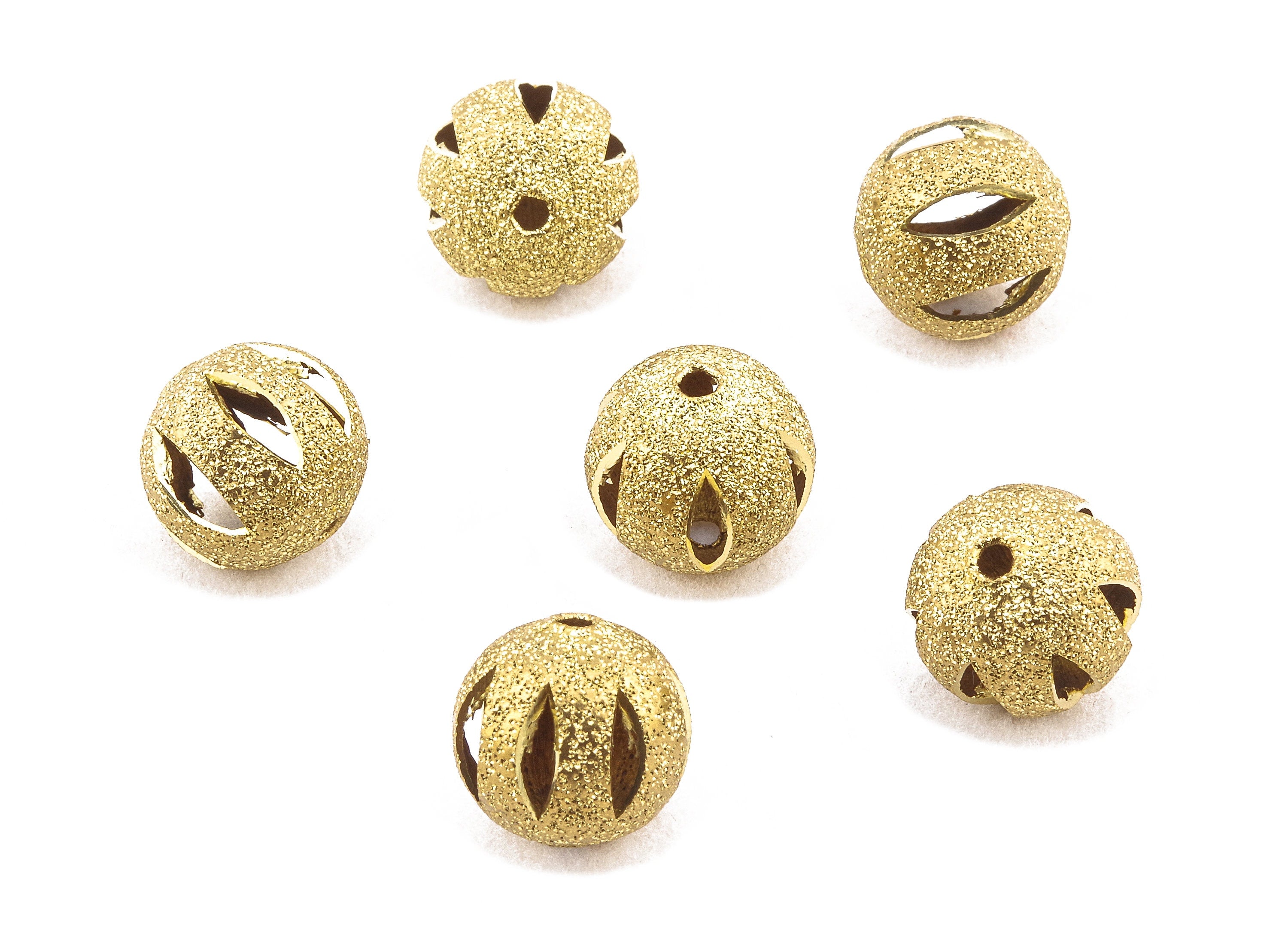 Brass Spacer Ball Beads - Raw Brass Spacer Ball Beads - Necklace Beads - Earring Findings - Jewelry Supplies - 12.09x11.7mm - PP2340 - DOMEDBAZAAR