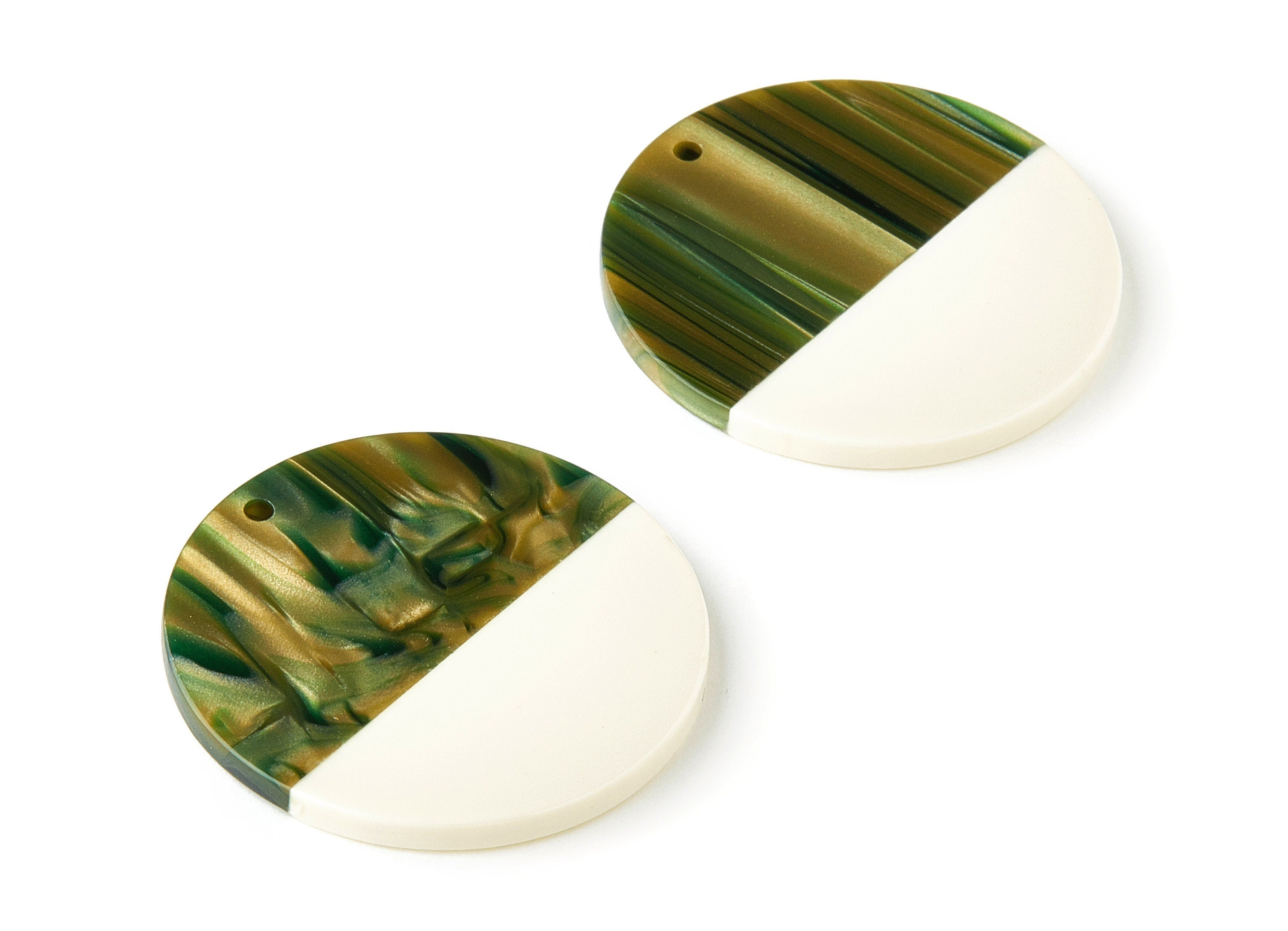 Acetate Round Charms - Coin Earrings and Pendant - Earring Findings - Jewelry Supply - Color Code: A78 - 35.1x35.1x2.5mm - AC1256-A78 - DOMEDBAZAAR