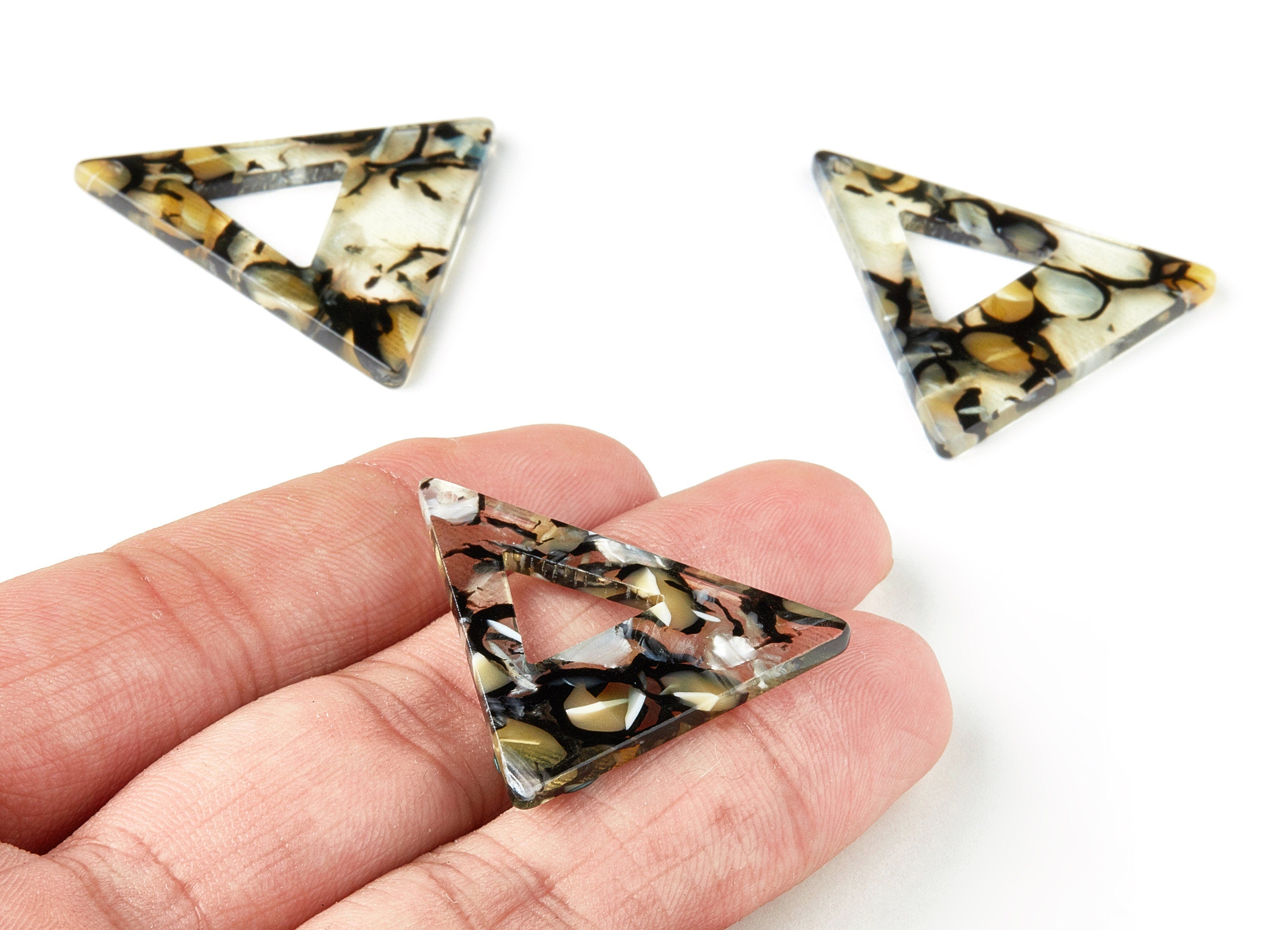 Acetate Triangle Charms - Triangle Earrings and Pendant - Earring Findings - Color Code: A328 - 33.21x33.06x2.5mm - AC1649-A328 - DOMEDBAZAAR