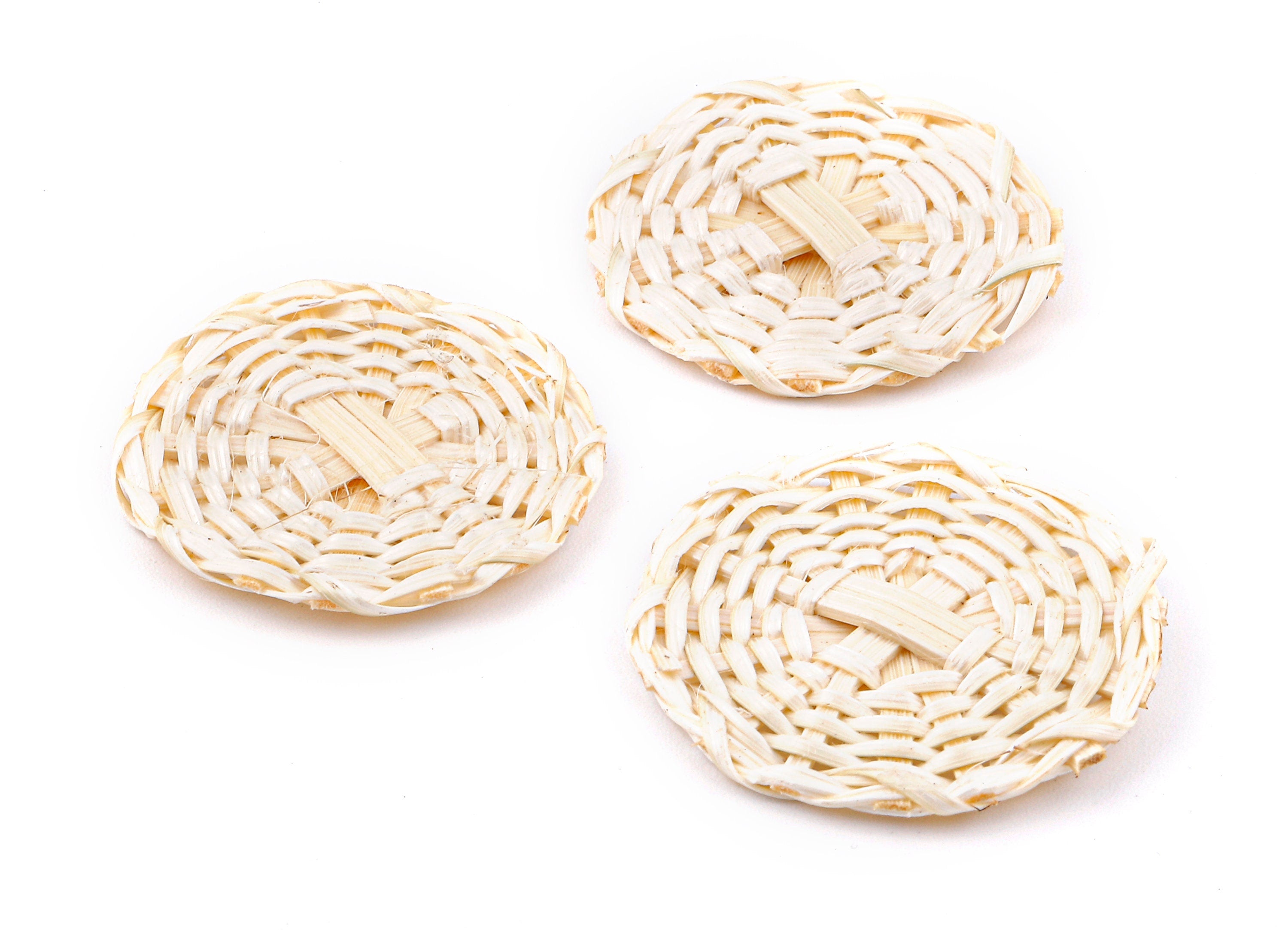 Handwoven Rattan Earring Charms - Round Rattan Earrings and Pendant - Woven Earrings - Jewelry Handmade - 36.44x36.44x3.28mm - RT1322 - DOMEDBAZAAR