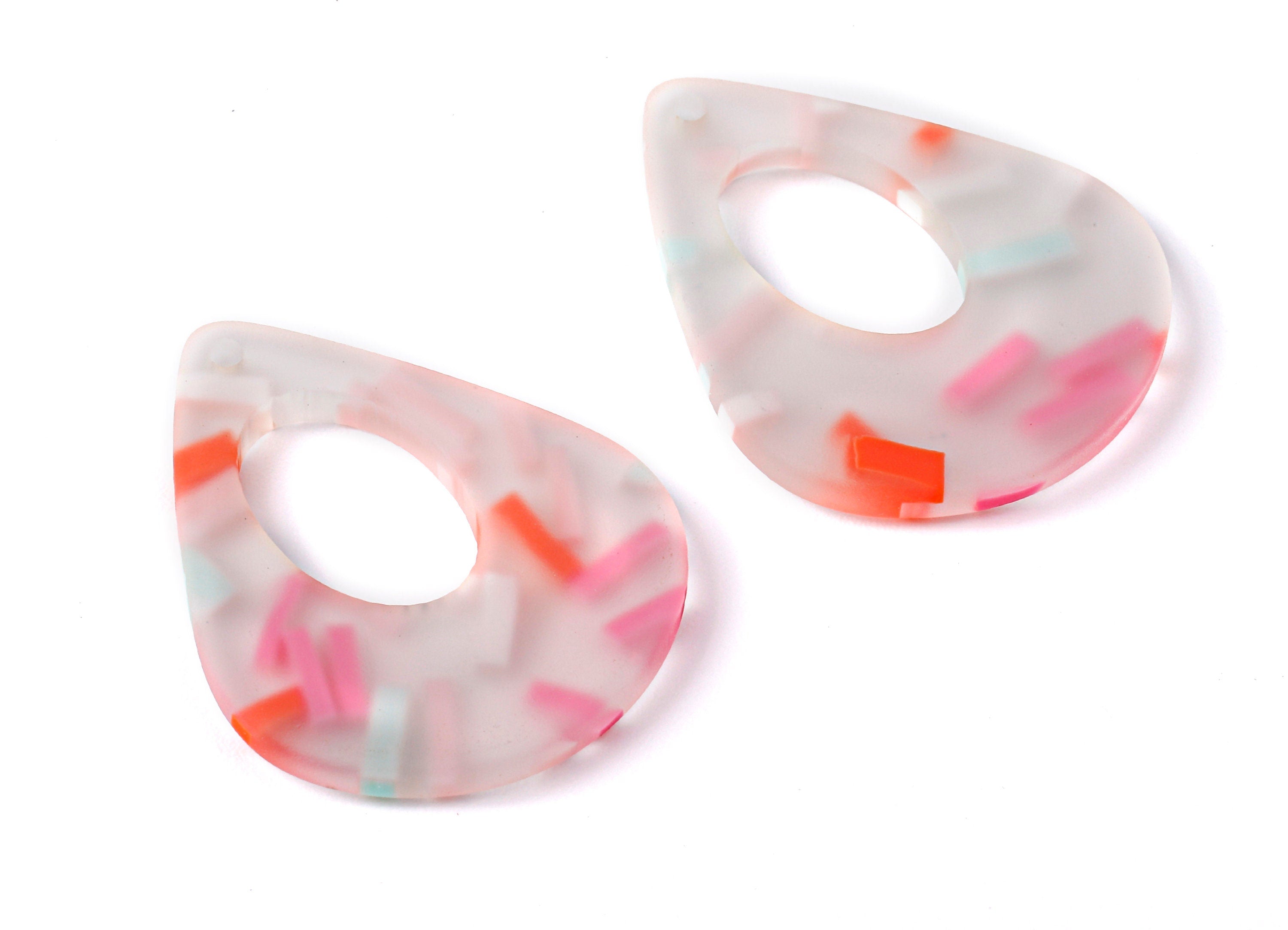 Acrylic Drop Charms - Matte Acrylic Drop Earrings and Pendant - Jewelry Supplies - Color Code: A371 - 34.17x27.2x3.04mm - AC1710 - DOMEDBAZAAR