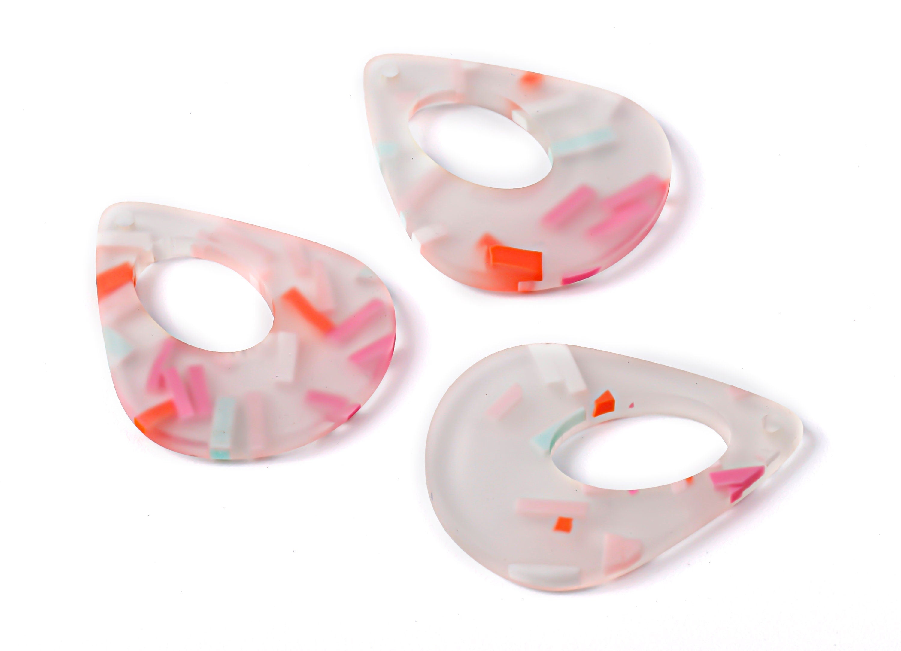 Acrylic Drop Charms - Matte Acrylic Drop Earrings and Pendant - Jewelry Supplies - Color Code: A371 - 34.17x27.2x3.04mm - AC1710 - DOMEDBAZAAR