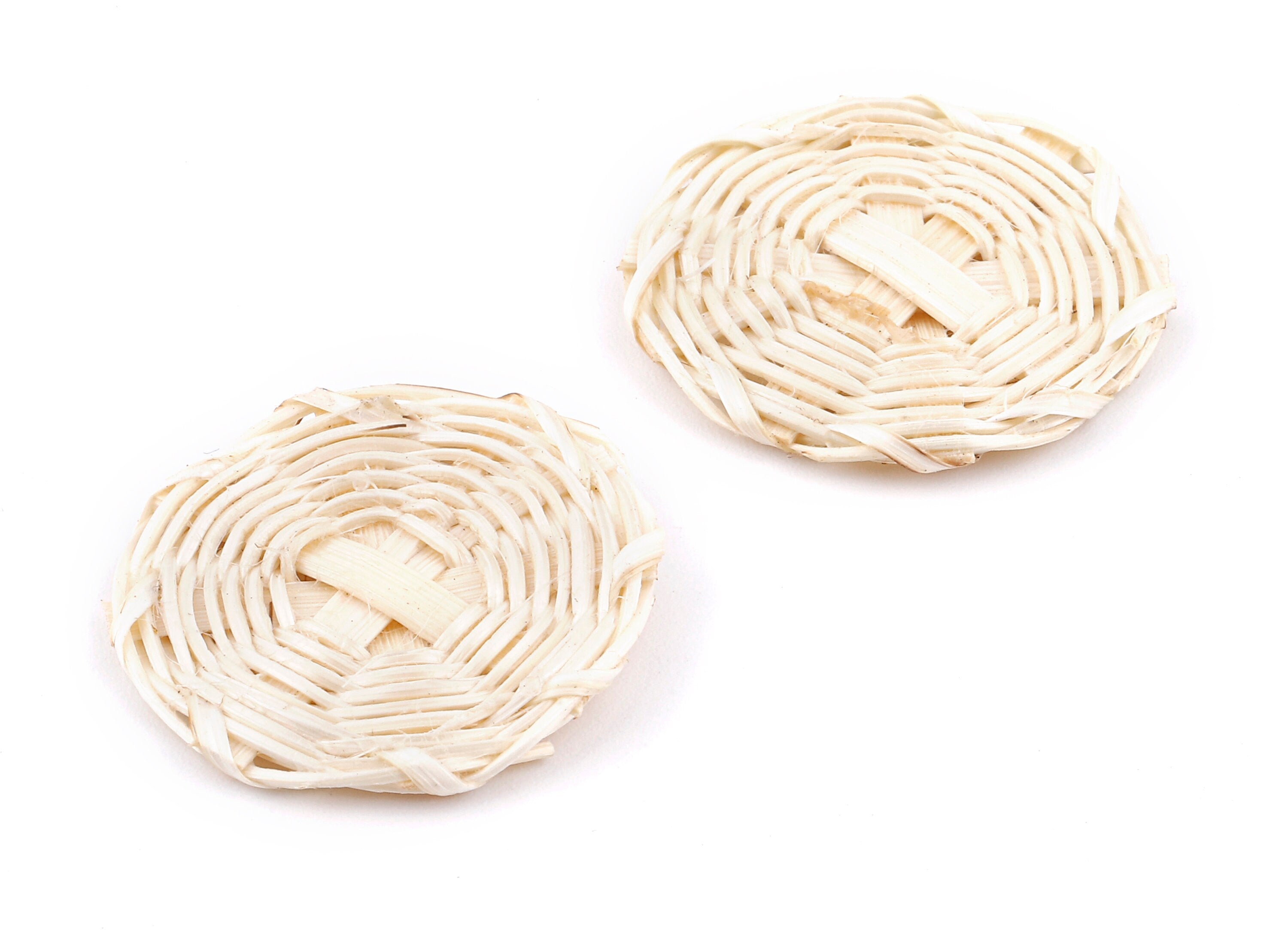 Handwoven Rattan Round Charms - Round Rattan Earrings and Pendant - Woven Earrings - Jewelry Handmade - 31.26x31.26x3.23mm - RT1323 - DOMEDBAZAAR