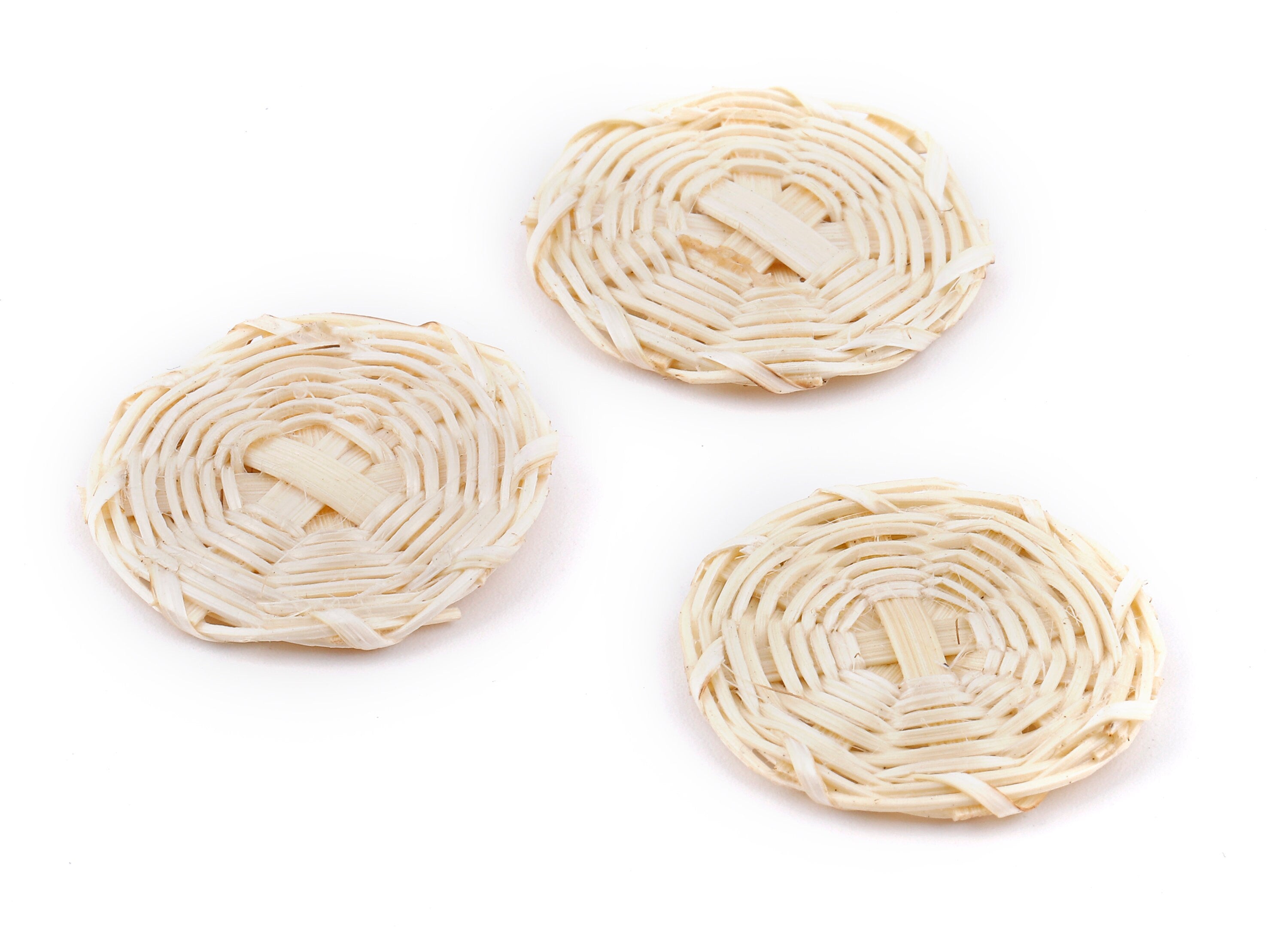 Handwoven Rattan Round Charms - Round Rattan Earrings and Pendant - Woven Earrings - Jewelry Handmade - 31.26x31.26x3.23mm - RT1323 - DOMEDBAZAAR