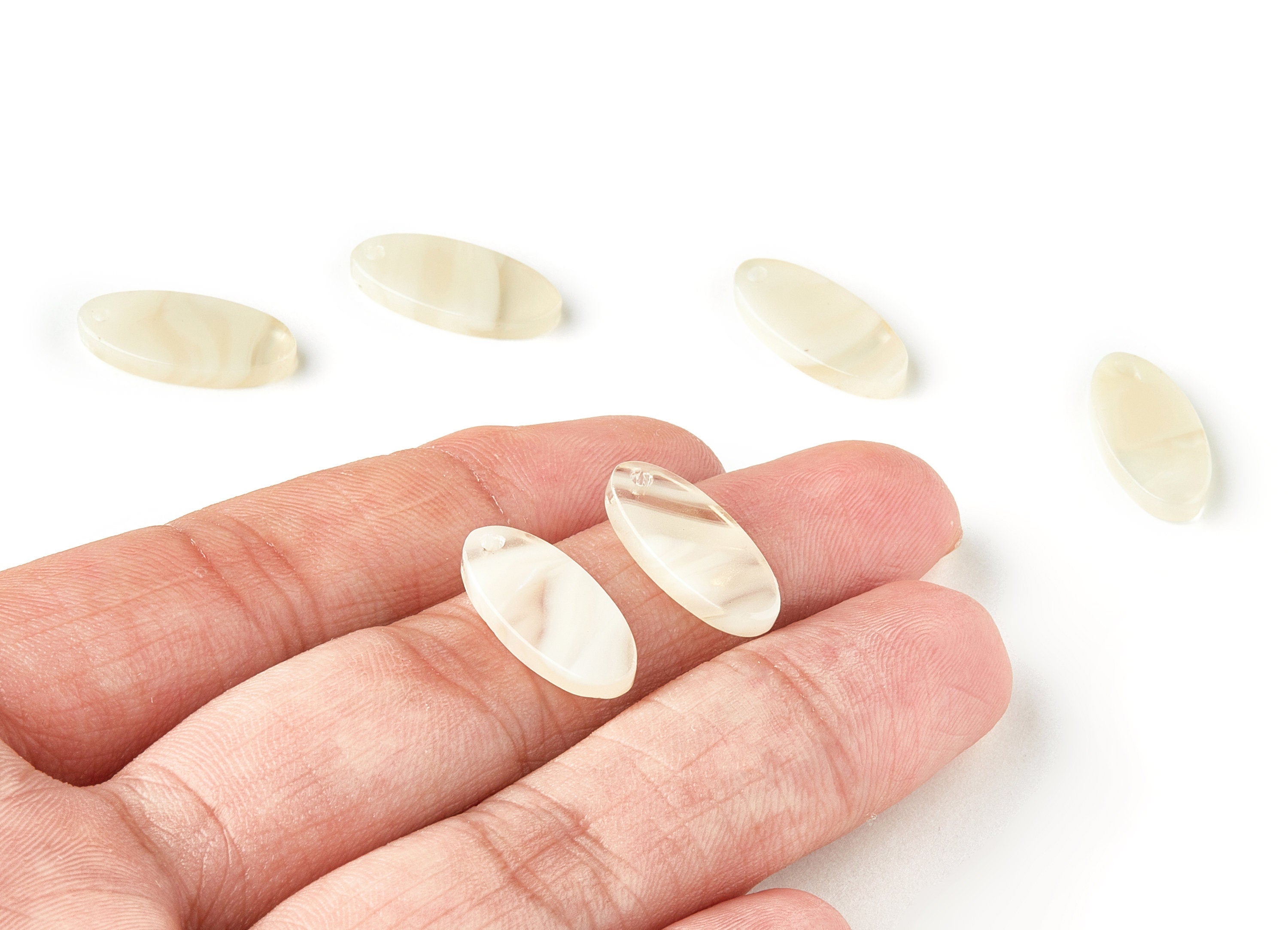 Acetate Oval Charms - Oval Earrings and Pendant - Earring Findings - Jewelry Supplies - Color Code: A323 - 19.03x9.18x2.5mm - AC1659-A323 - DOMEDBAZAAR