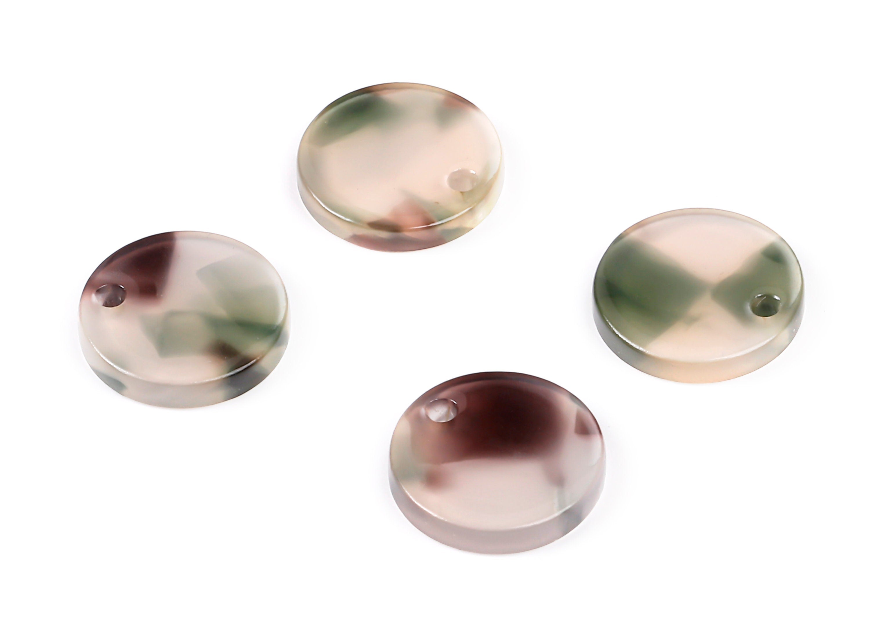 Acetate Round Charms - Round Earrings and Pendant - Earring Findings - Jewelry Supplies - Color Code: A349 - 14.6x14.6x2.55mm - AC1064-A349 - DOMEDBAZAAR