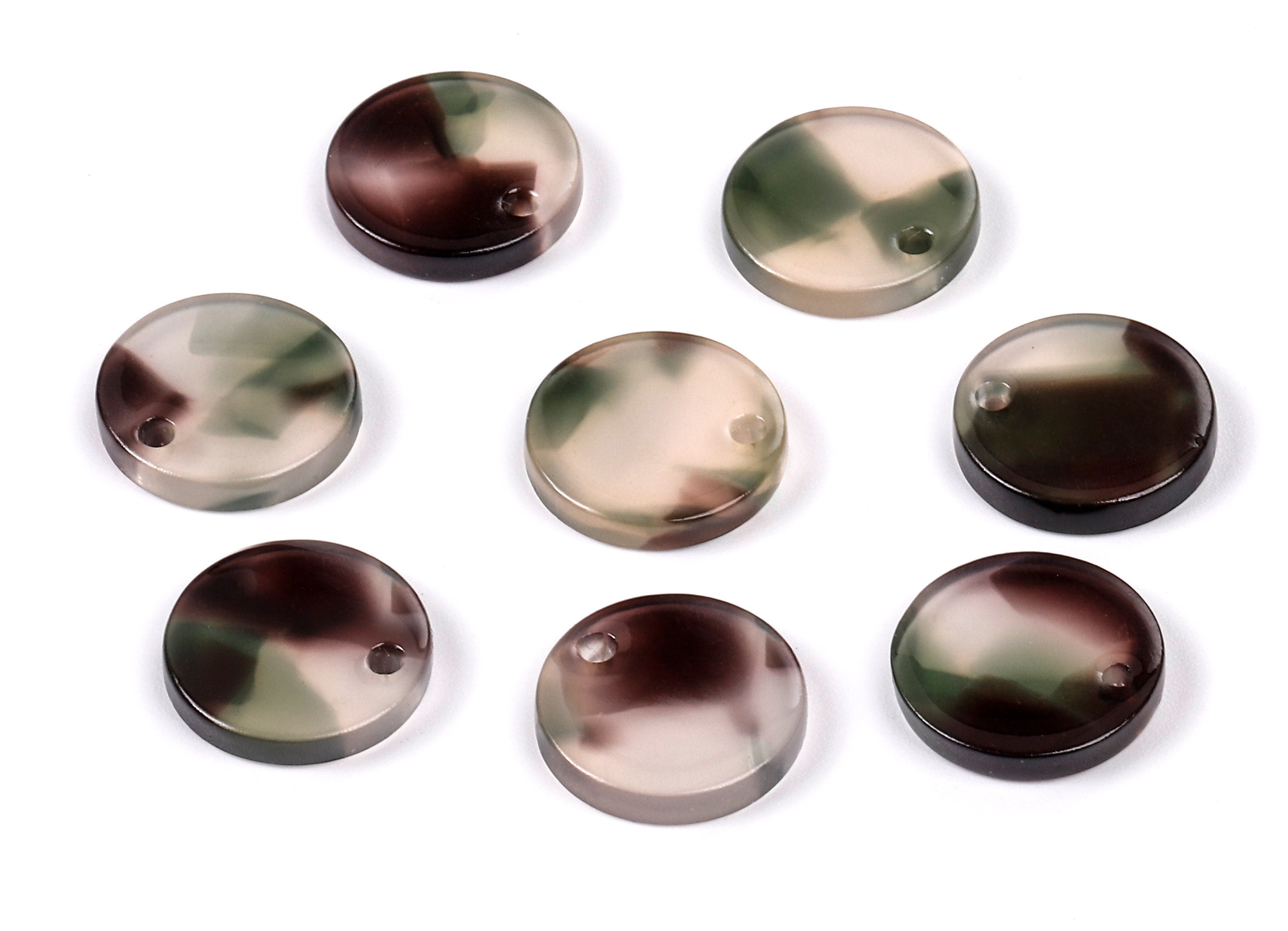 Acetate Round Charms - Round Earrings and Pendant - Earring Findings - Jewelry Supplies - Color Code: A349 - 14.6x14.6x2.55mm - AC1064-A349 - DOMEDBAZAAR