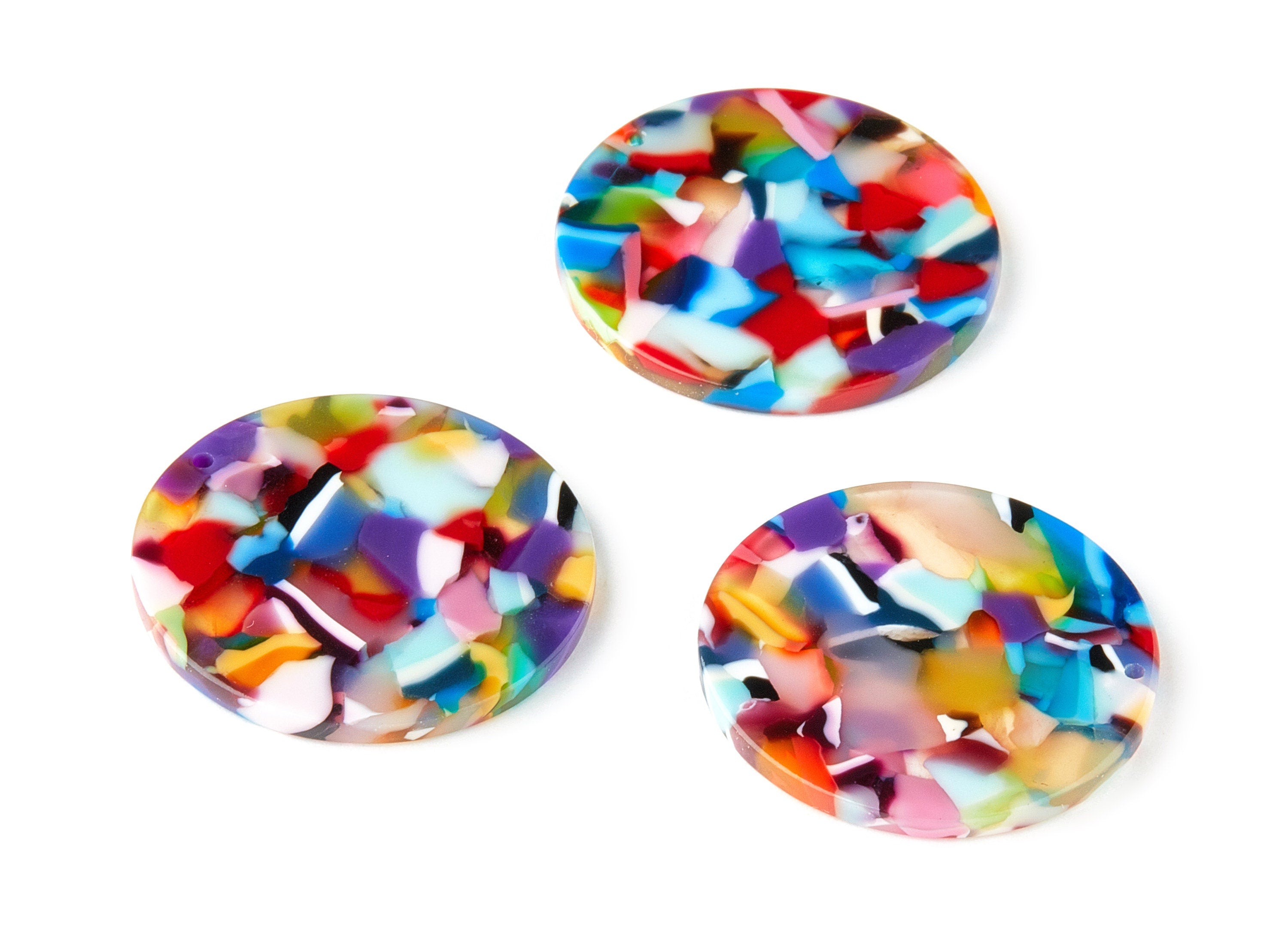 Acetate Round Charms - Round Earring and Pendant - Earring Findings - Jewelry Supplys - Color Code: A21 - 30.33x30.33x2.58mm - AC1315-A21 - DOMEDBAZAAR