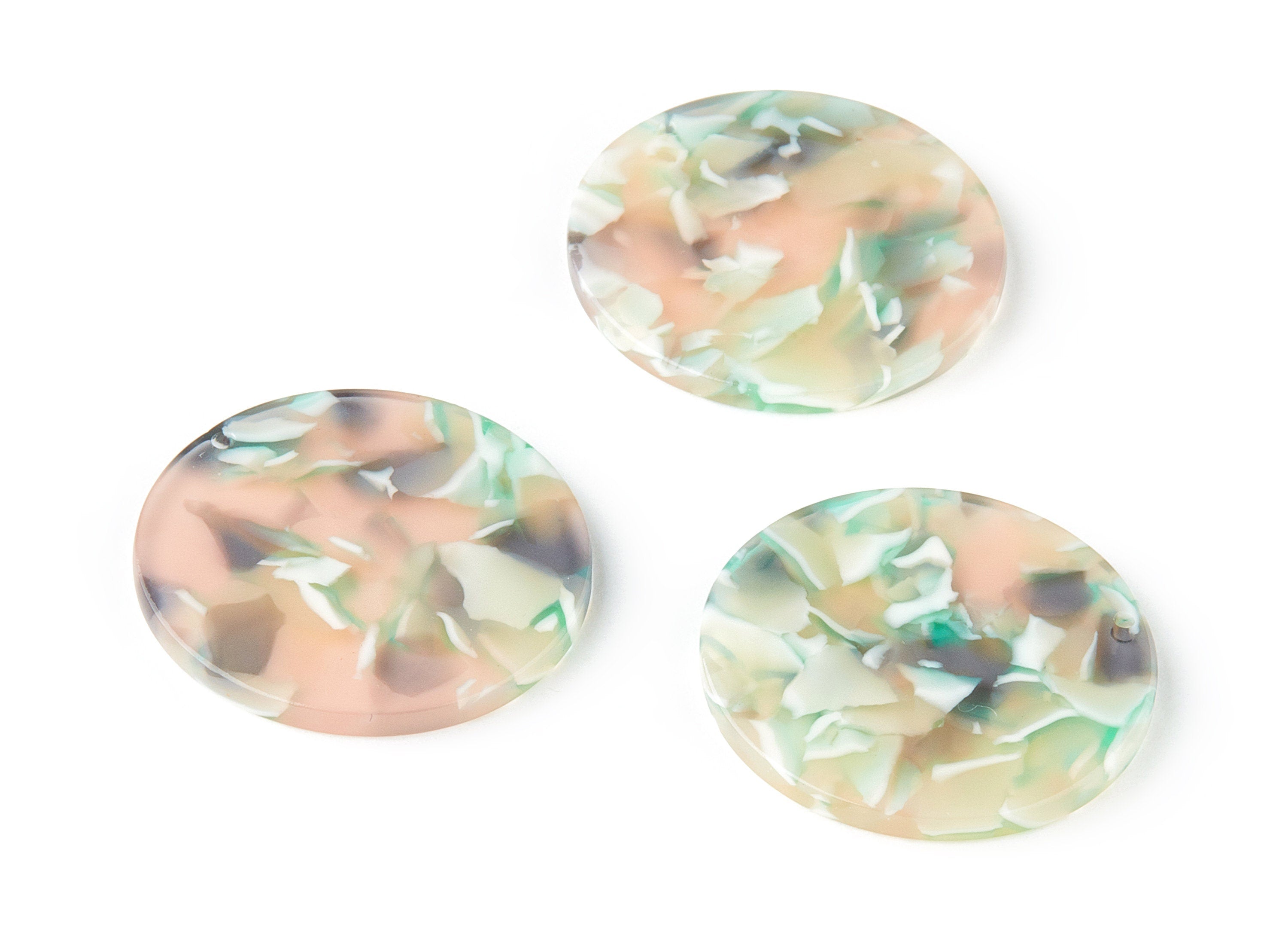 Acetate Round Charms - Round Earring and Pendant - Earring Findings - Jewelry Supplys - Color Code: A265 - 30.33x30.33x2.58mm - AC1315-A265 - DOMEDBAZAAR