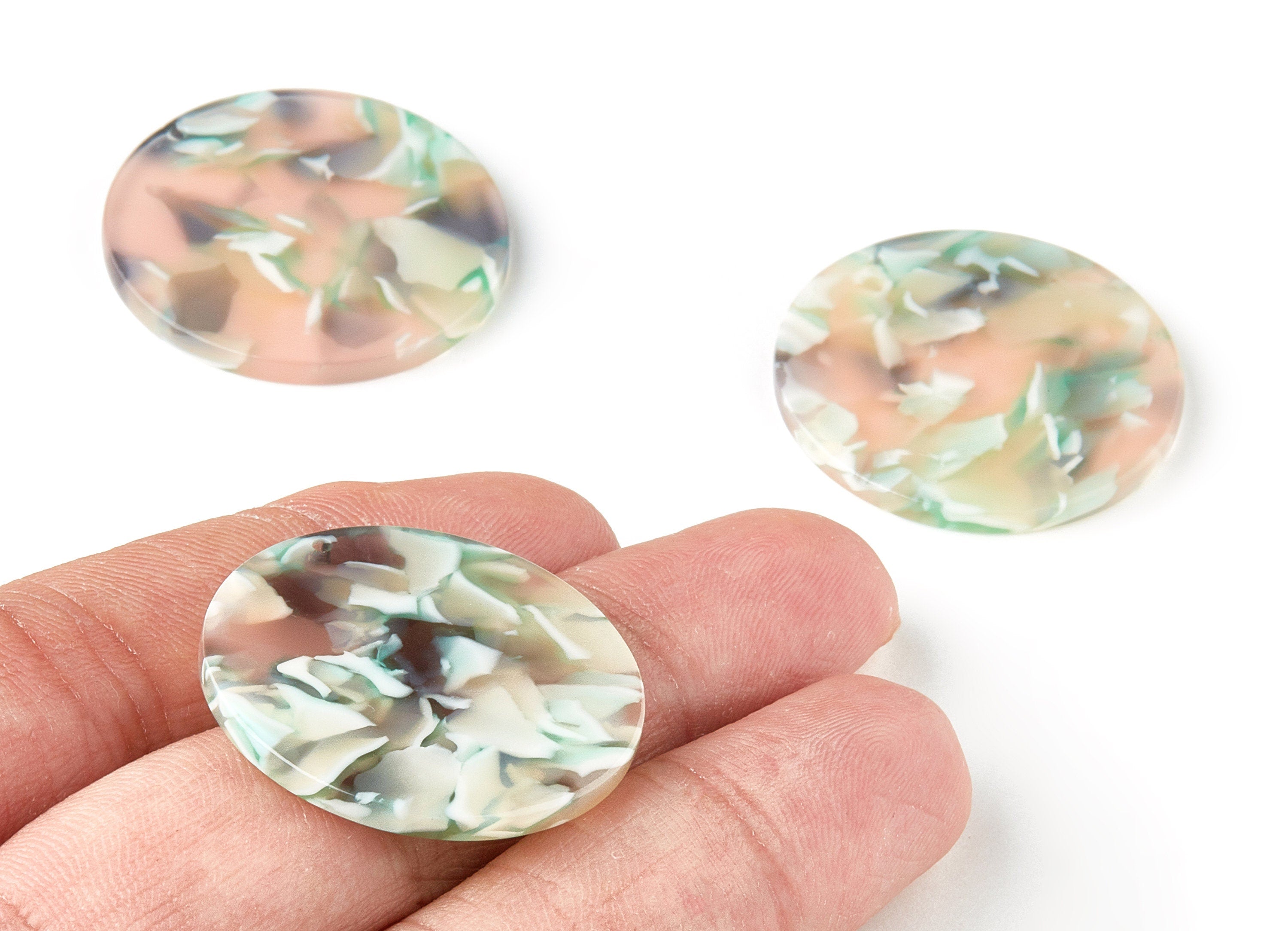 Acetate Round Charms - Round Earring and Pendant - Earring Findings - Jewelry Supplys - Color Code: A265 - 30.33x30.33x2.58mm - AC1315-A265 - DOMEDBAZAAR