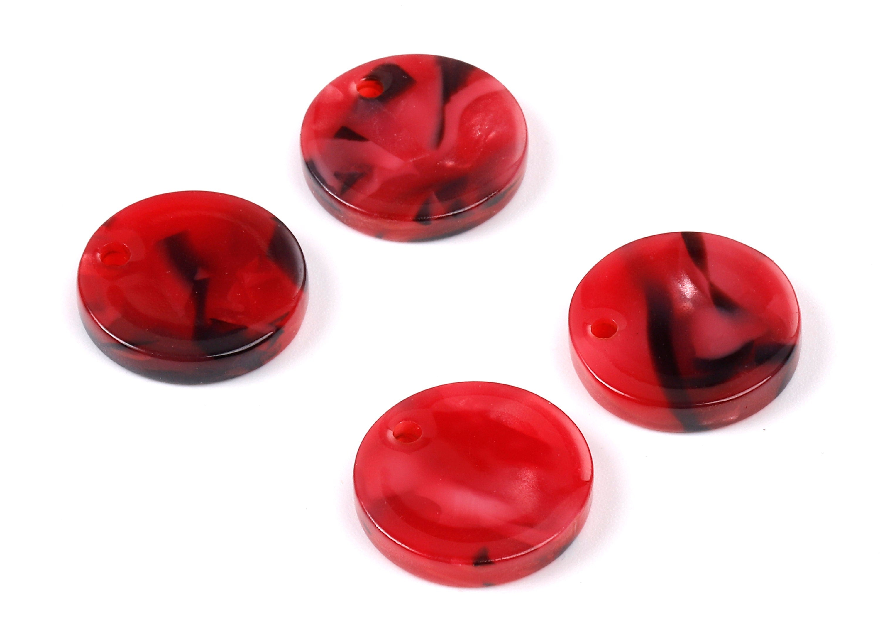 Acetate Round Charms - Round Earrings and Pendant - Earring Findings - Jewelry Supplies - Color Code: A56 - 14.5x14.5x2.5mm - AC1064-A56 - DOMEDBAZAAR