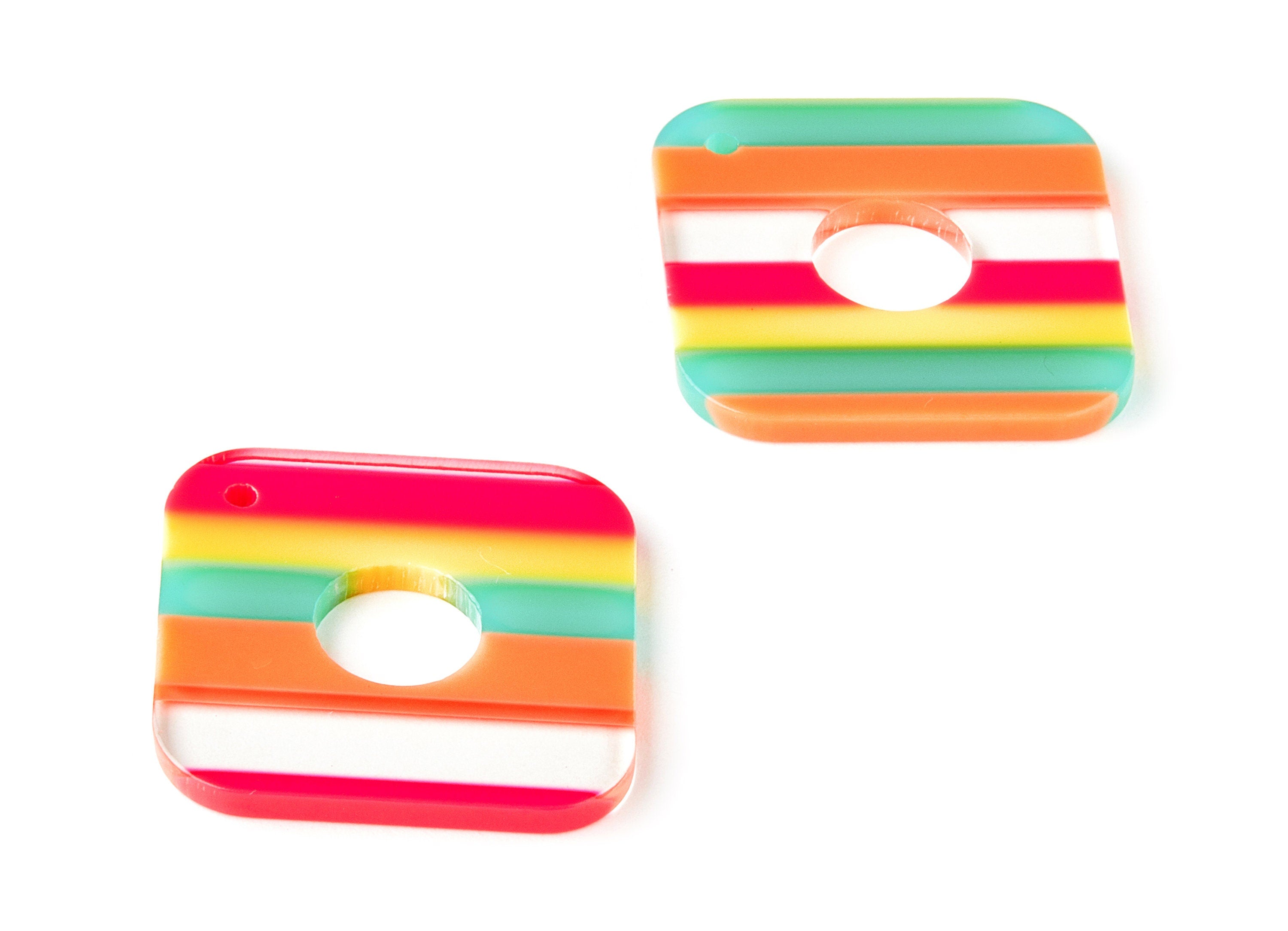 Acetate Square Charms - Square Earring and Pendant - Earring Finding - Jewelry Supplys - Color Code: A309 - 35.71x28.78x2.5mm - AC1643-A309 - DOMEDBAZAAR