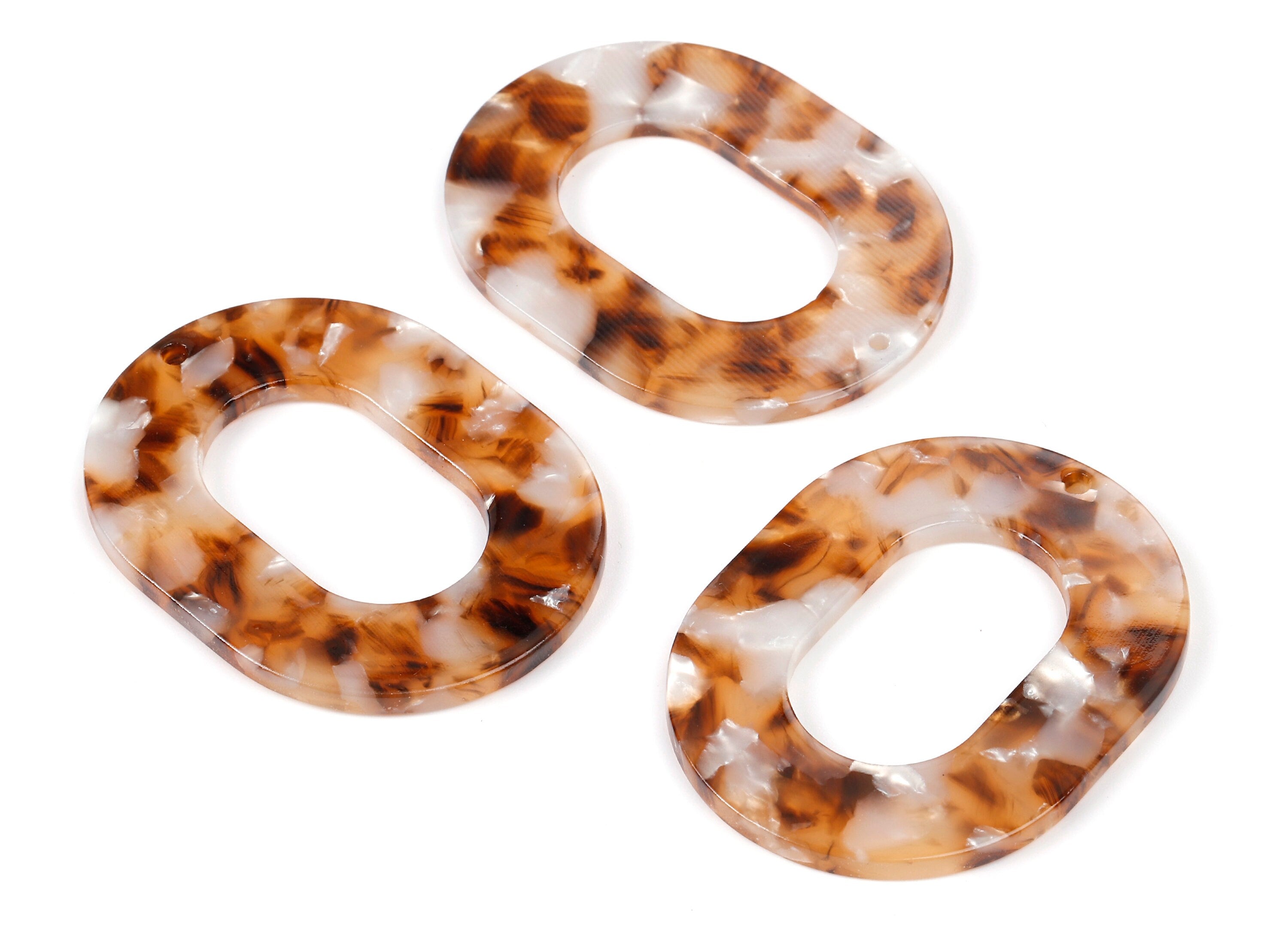 Acetate Oval Charms - Oval Earrings and Pendant - Earring Findings - Jewelry Supplies - Color Code: A351 - 47.3x34.6x2.58mm - AC1065-A351 - DOMEDBAZAAR