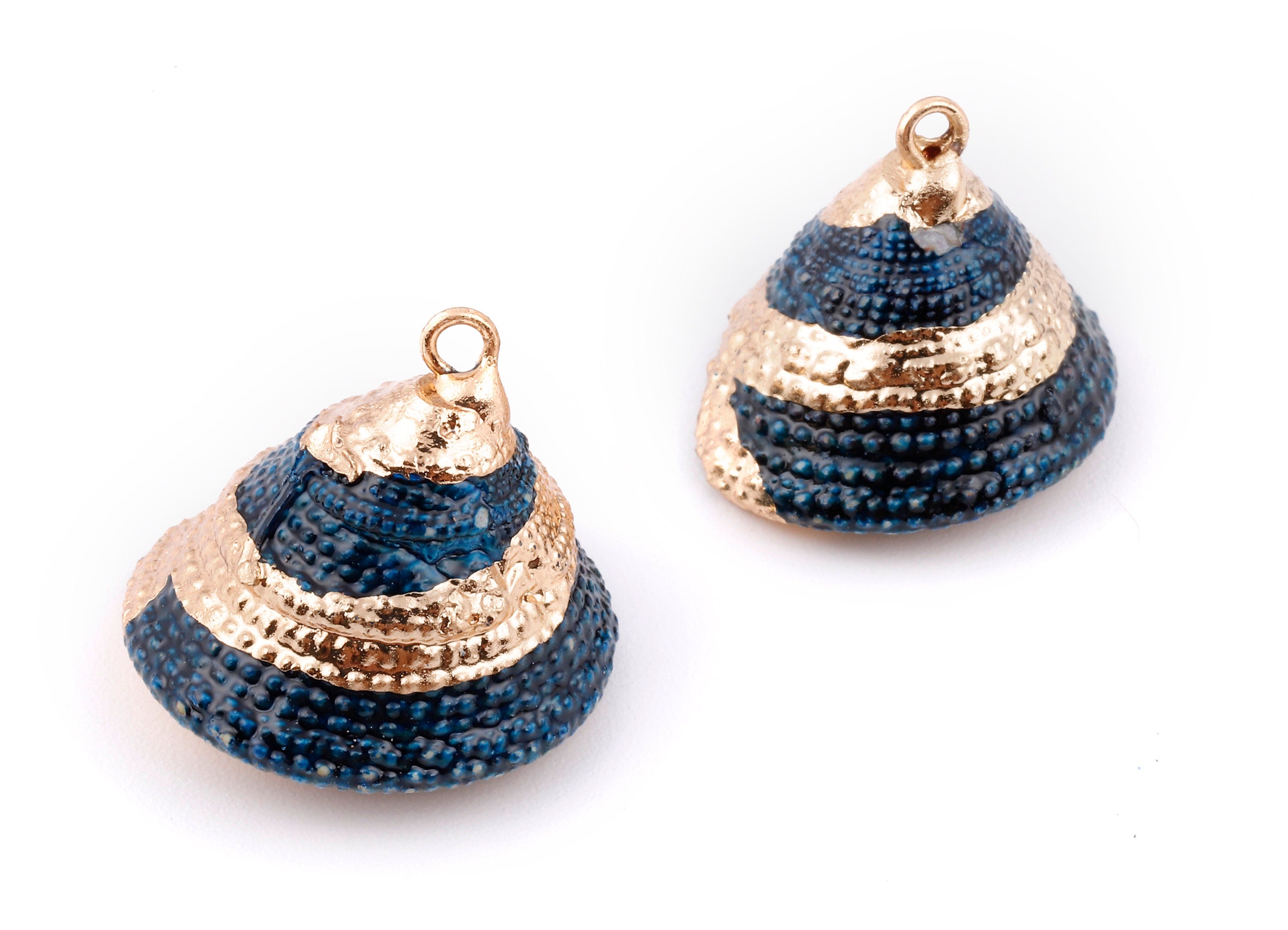 Cone Seashell Charms - Whelk Seashell Pendant - Natural Seashell Earrings - 1 Hole - 25.43x23.33mm - SF1128B - DOMEDBAZAAR