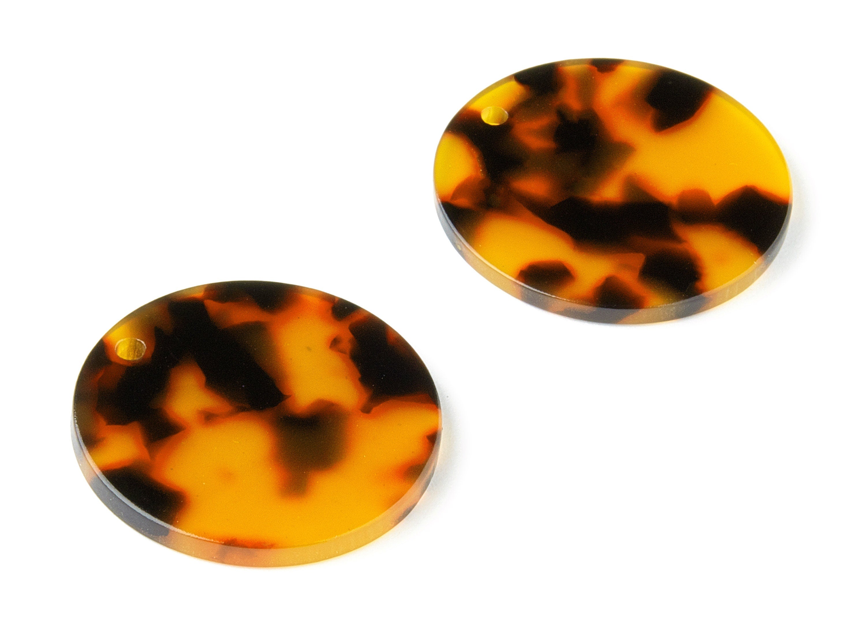 Acetate Round Charms - Tortoise Shell Earrings - Round Earrings and Pendant - Color Code:A04 - 29.67x29.67x2.5mm - AC1639-A04 - DOMEDBAZAAR