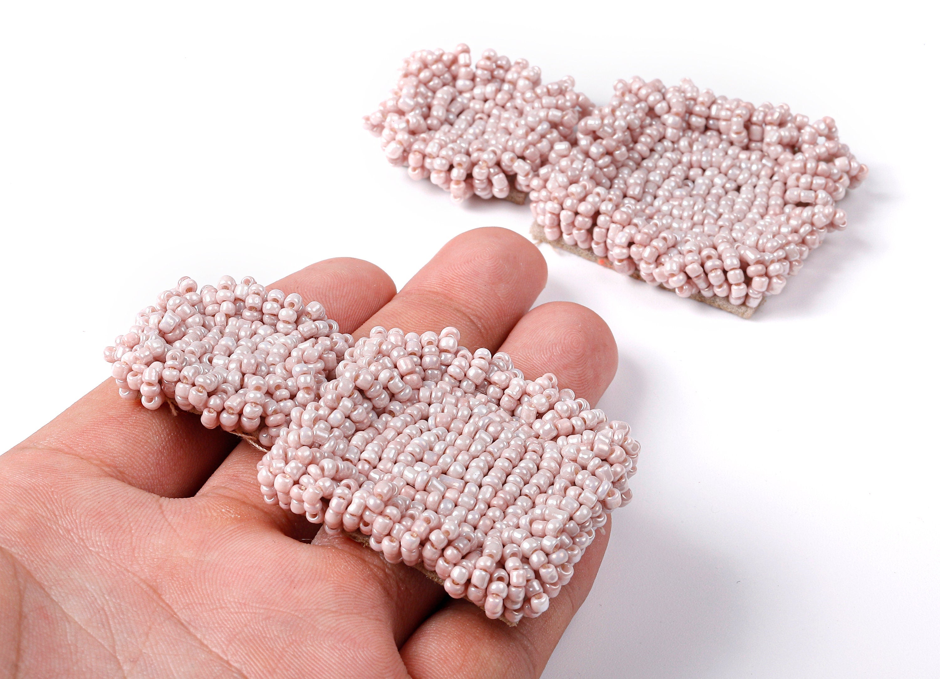 Beaded Square Earring Charms - Japanese Beads - Handmade Beaded Pendant - Earring Accessories - Jewelry Supplies -72x40x7.5mm - TH1057A - DOMEDBAZAAR