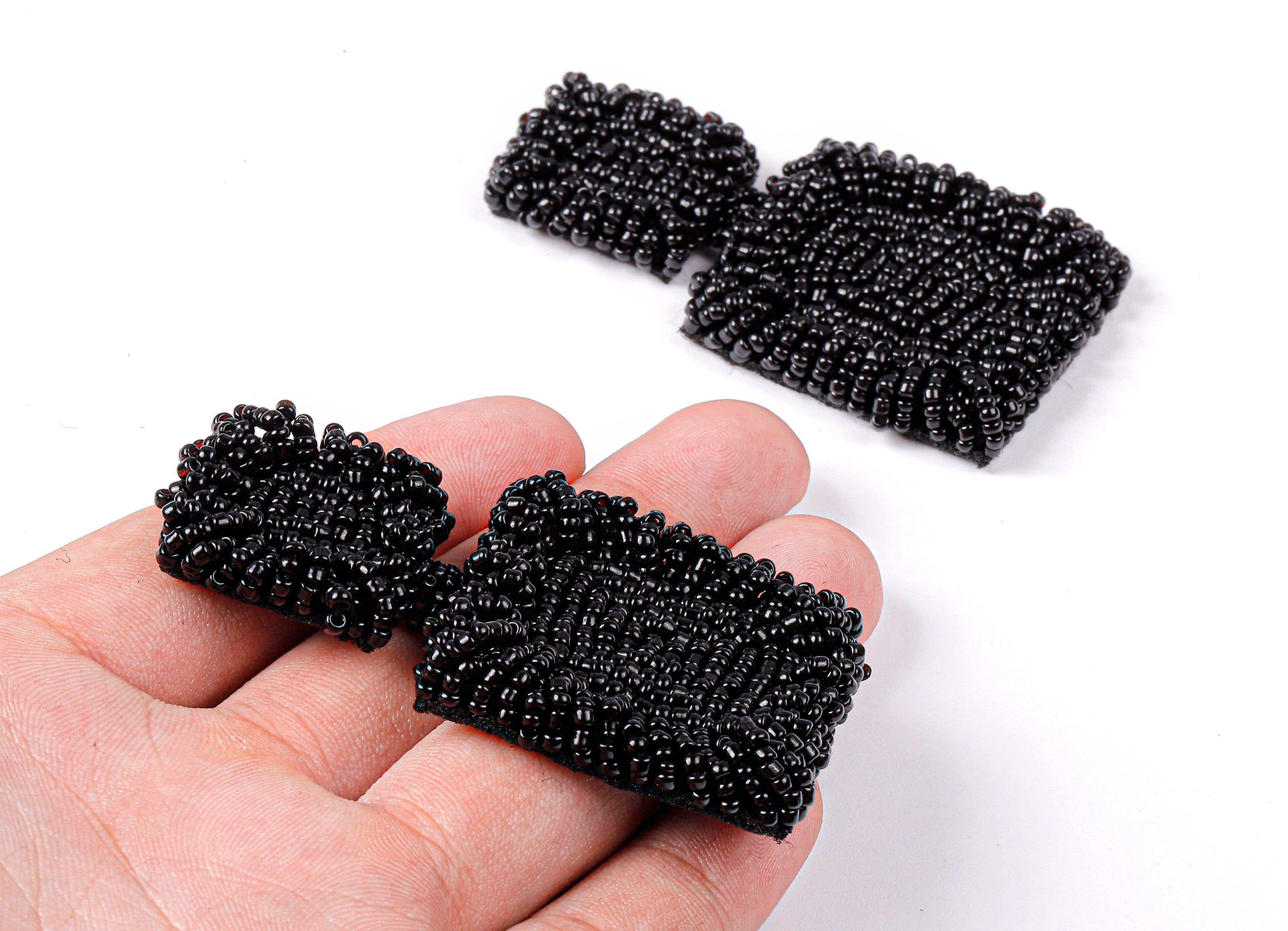 Beaded Square Earring Charms - Japanese Beads - Handmade Beaded Pendant - Earring Accessories - Jewelry Supplies -72x40x7.5mm - TH1057B - DOMEDBAZAAR