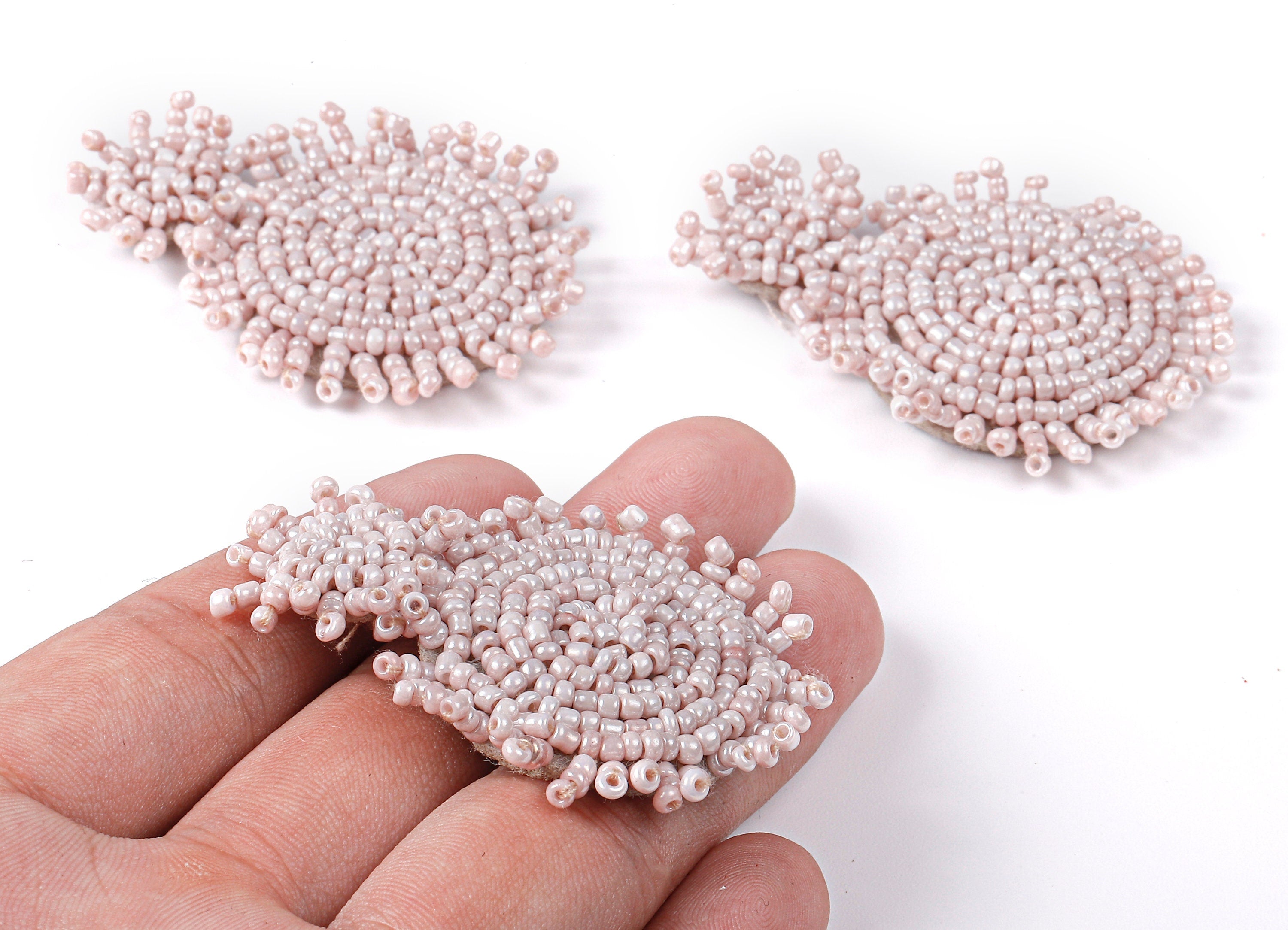 Beaded Round Earring Charms - Japanese beads - Handmade Beaded Pendant - Earring Accessories - Jewelry Supplies - 51.5x35x5.7mm - TH1059A - DOMEDBAZAAR