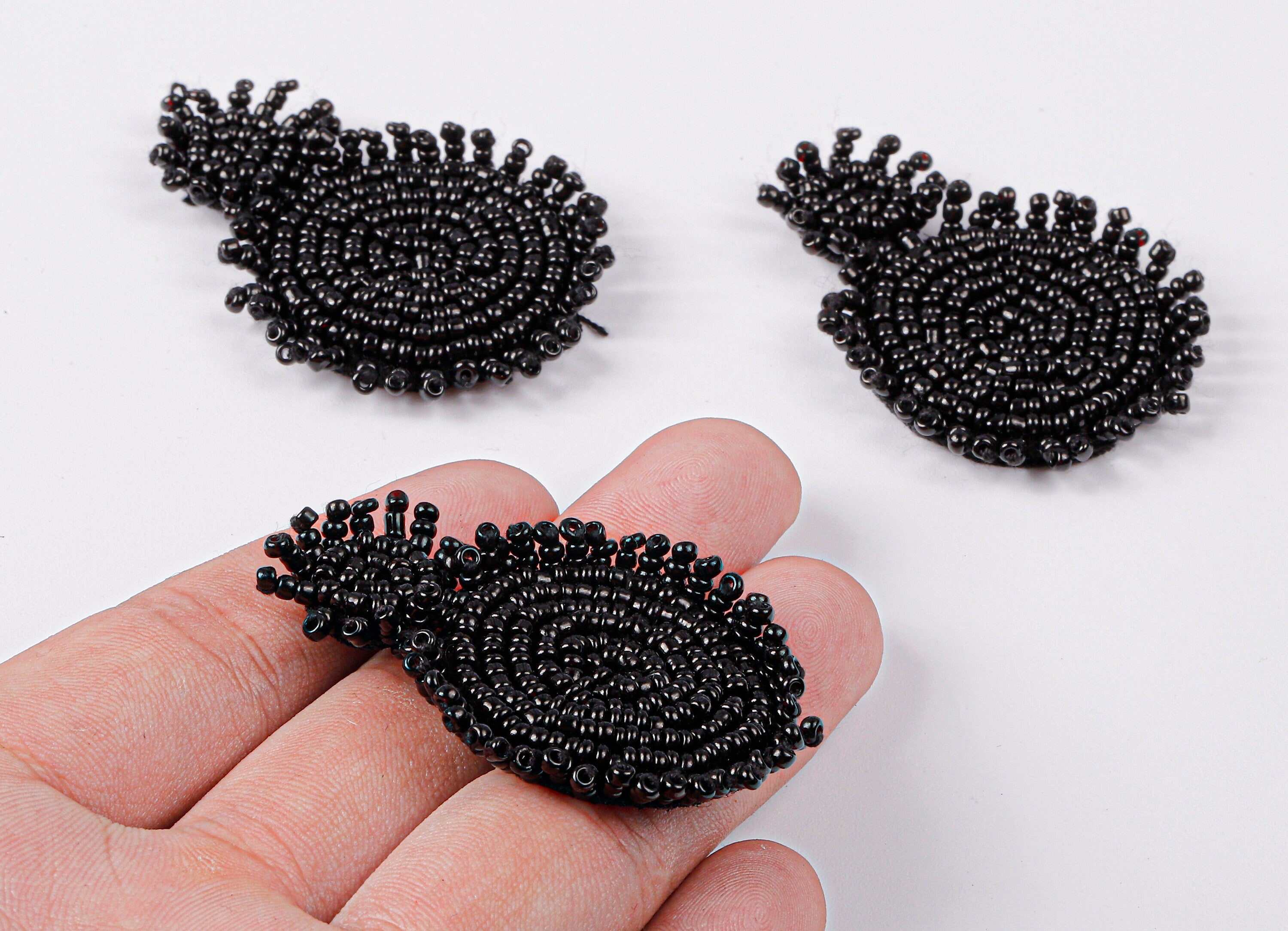 Beaded Round Earring Charms - Japanese beads - Handmade Beaded Pendant - Earring Accessories - Jewelry Supplies - 51.5x35x5.7mm - TH1059B - DOMEDBAZAAR