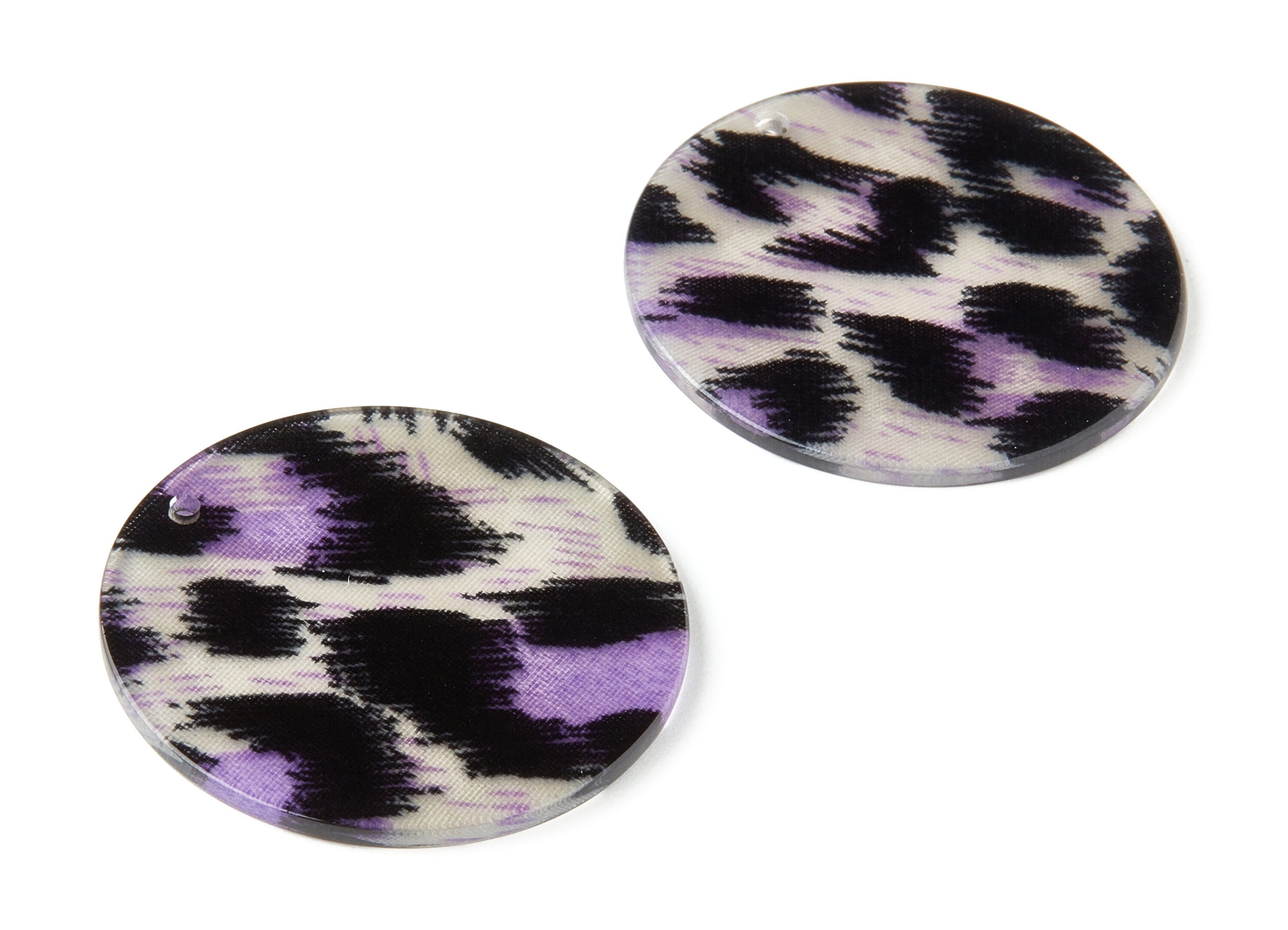 Acetate Round Charms - Coin Earrings and Pendant - Earring Findings - Jewelry Supplys - Color Code: A296 - 34.02x34.02x2.38mm - AC1135-A296 - DOMEDBAZAAR