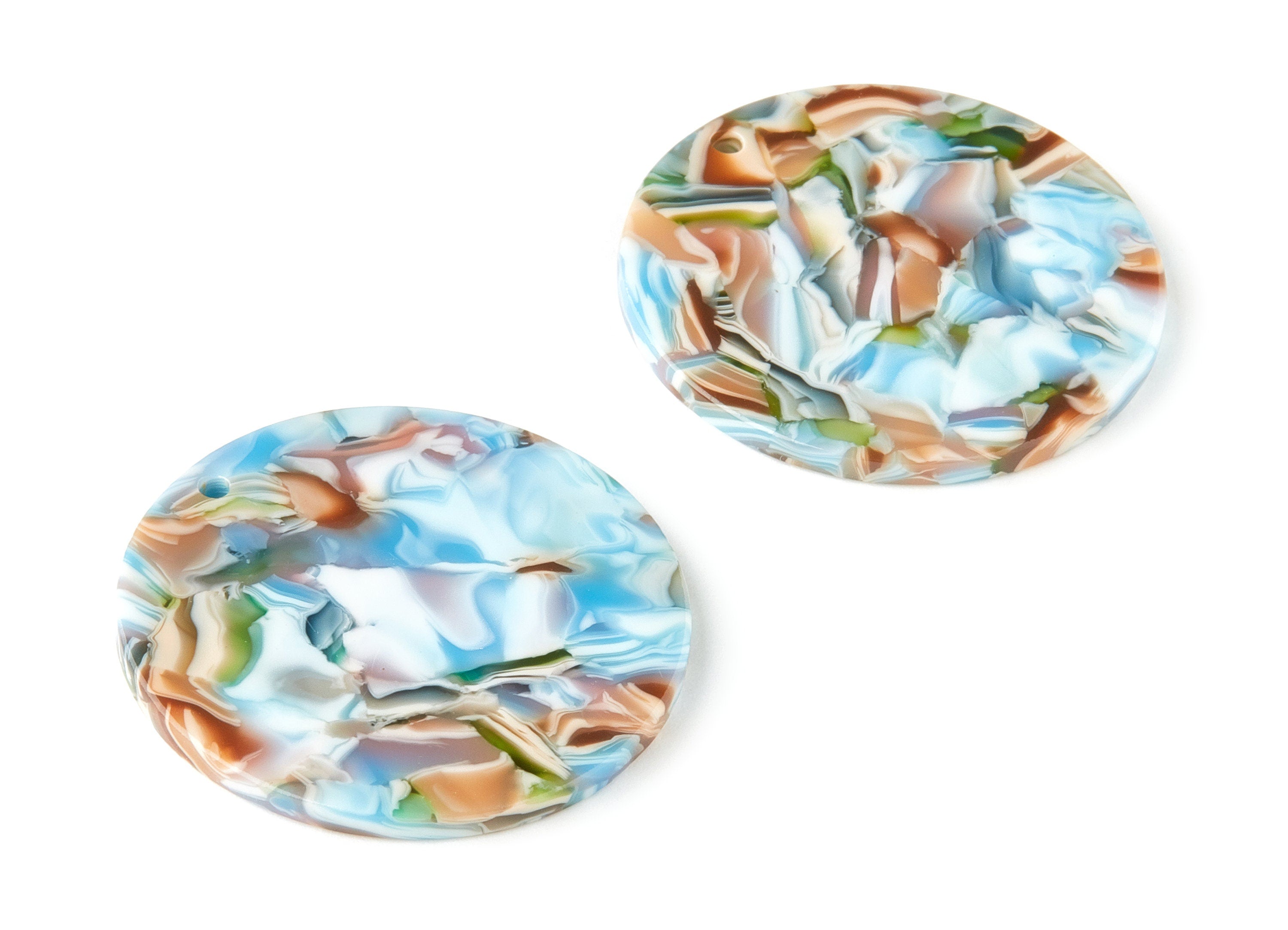 Acetate Round Charms - Coin Earrings and Pendant - Earring Findings - Jewelry Supplys - Color Code: A240 - 34.02x34.02x2.38mm - AC1135-A240 - DOMEDBAZAAR